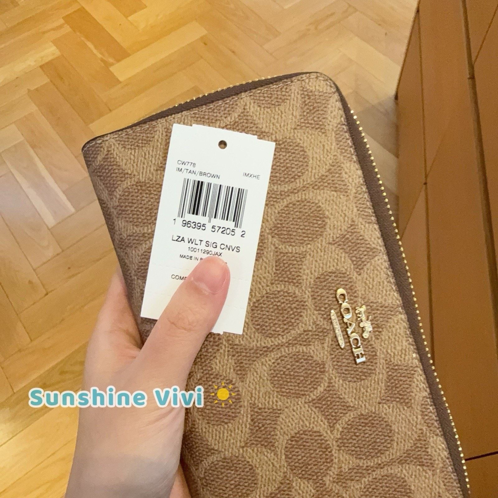 Coach NWT Coach Long Zip Around Wallet Canvas CW778 Gold/Tan/Brown Size ONE SIZE - 3 Thumbnail
