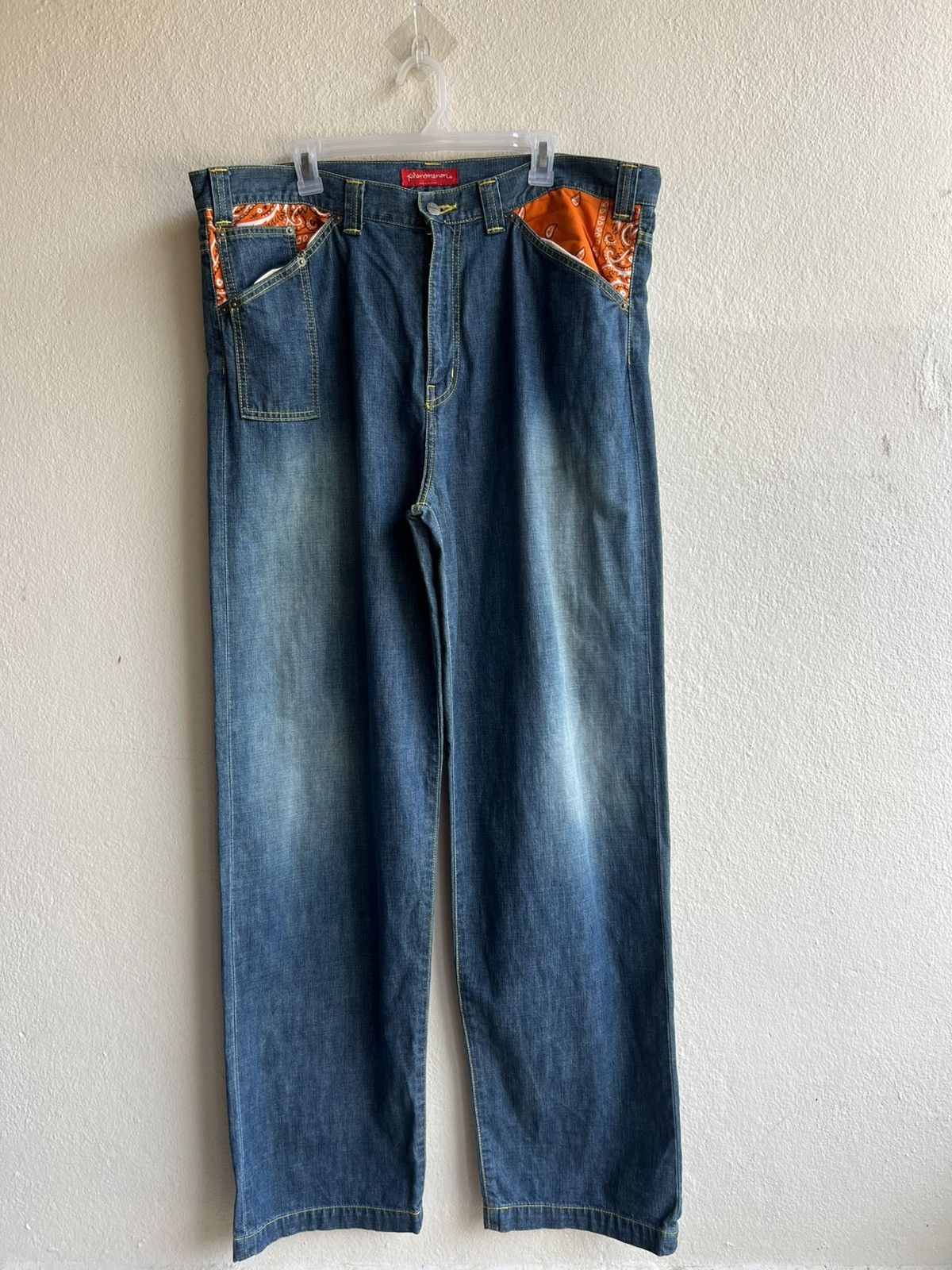 Japanese Brand × PHENOMENON Japan Brand Phenomenon Paisley Design Baggy Loose Jeans Size US 38 / EU 54 - 2 Thumbnail