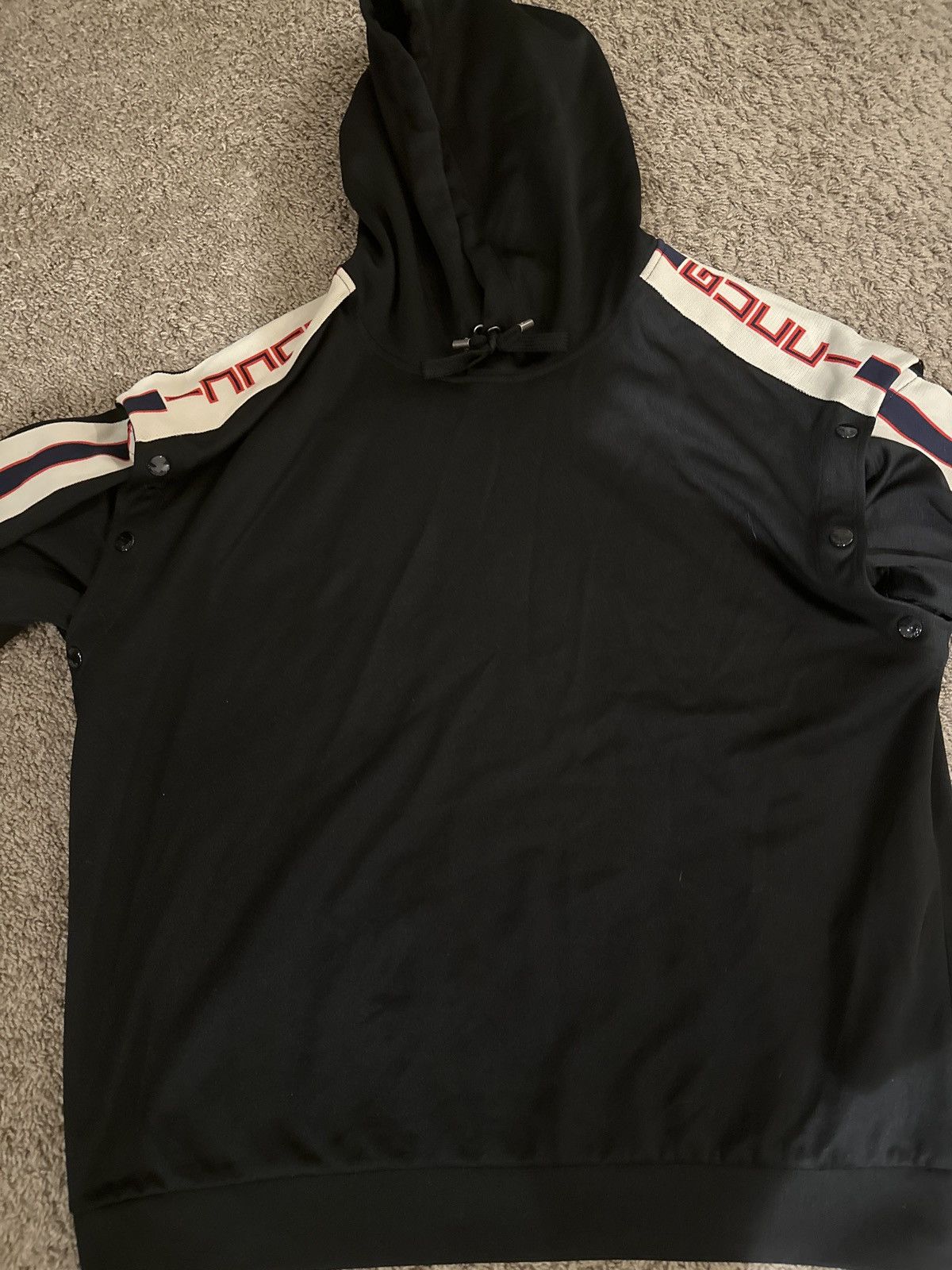 image of Gucci Track Hoodie in Black, Men's (Size XL)