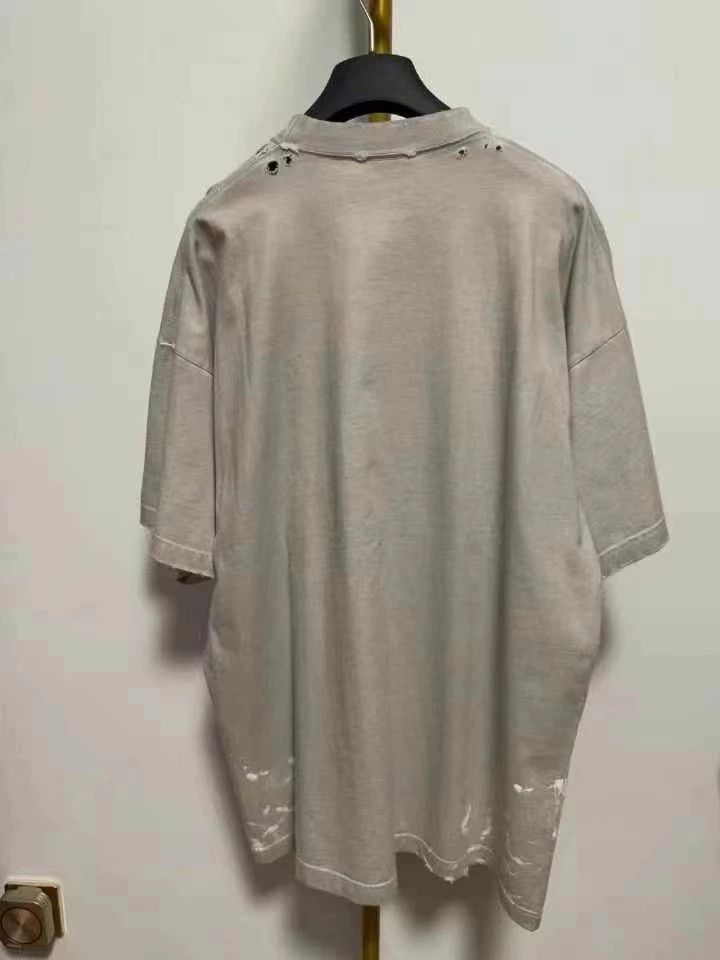 Balenciaga Balenciaga Flame Splash Ink Short Sleeve Beige Size US M / EU 48-50 / 2 - 2 Thumbnail