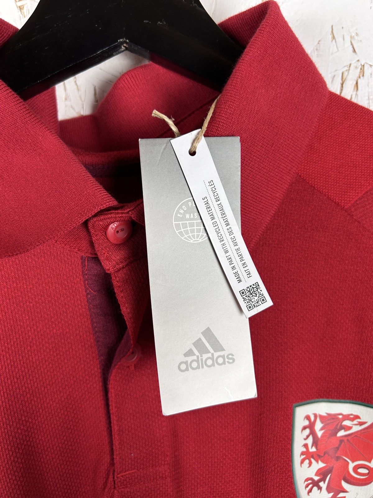 Adidas BNWT Wales Rugby Adidas Custom Printed Polo Shirt Size US L / EU 52-54 / 3 - 6 Thumbnail