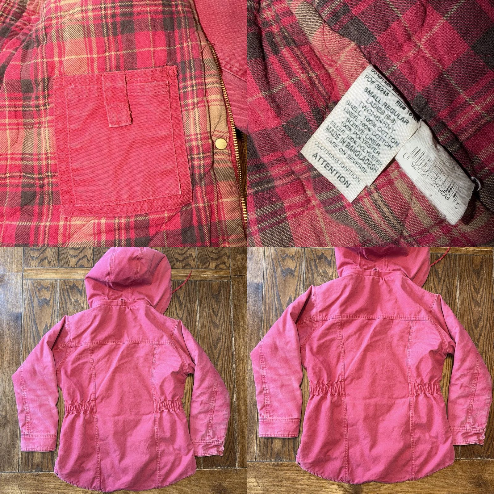Vintage VINTAGE C.E. SCHMIDT WORKWEAR Red Canvas Jacket Coat Small Removable Hood Womens Jacket Size S / US 4 / IT 40 - 8 Thumbnail