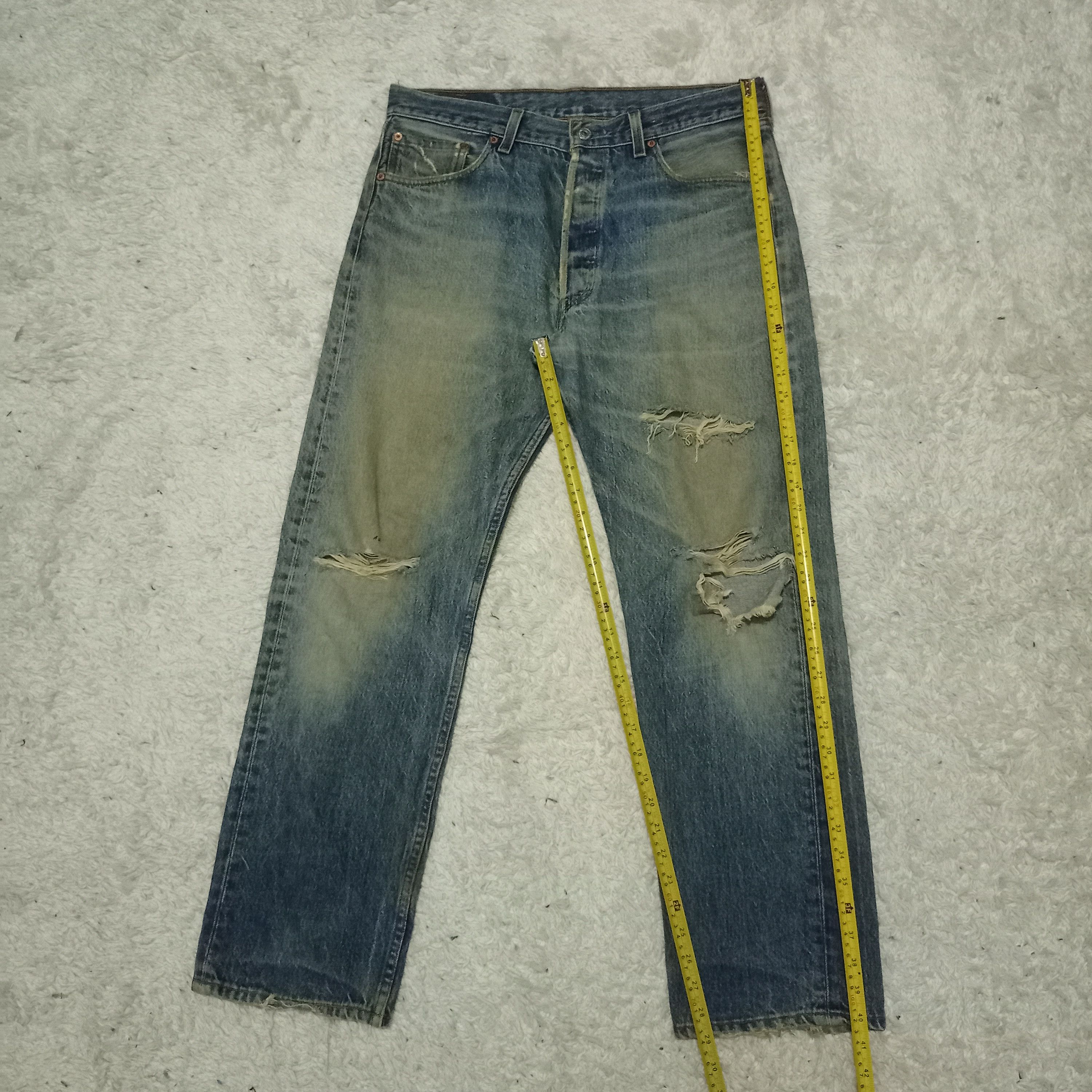 Levi's Vintage 90s Levis 501 Mud Wash Distressed Baggy Jeans 34x29 Size US 34 / EU 50 - 8 Thumbnail
