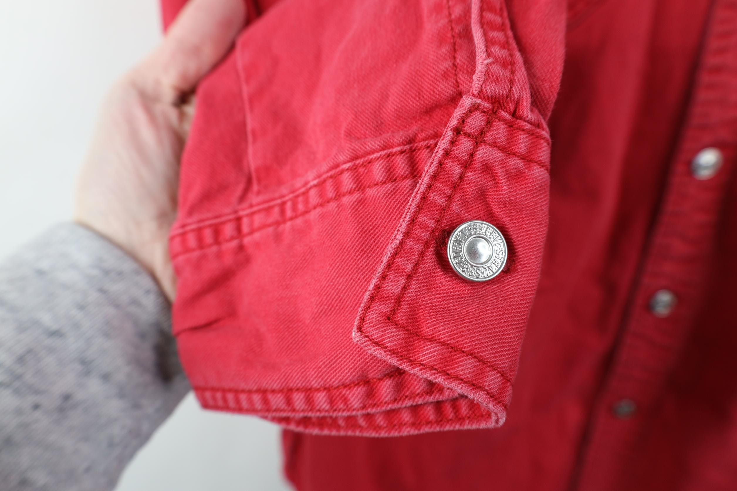 Levi's Vintage 90s Levis Baggy Denim Jean Button Shirt Red Cotton Size US L / EU 52-54 / 3 - 11 Thumbnail