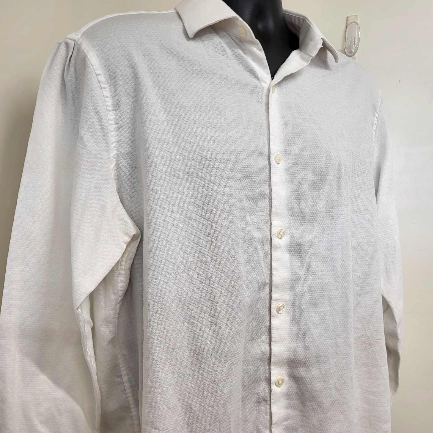 Perry Ellis Perry Ellis Portfolio Shirt Men’s XL/17 Long Sleeve White Slim Fit Button Down Mens Shirt Slim Fit White Button-Down Casual Business Size US XL / EU 56 / 4 - 3 Thumbnail