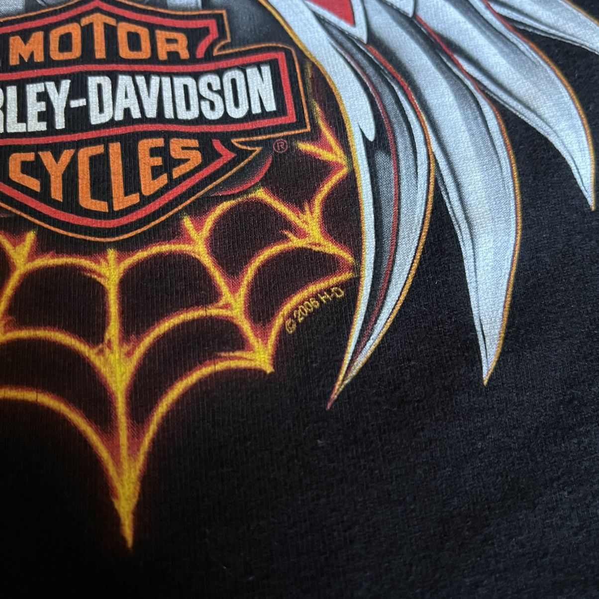 Harley Davidson × Vintage Vintage 2000s Harley Davidson Wings Eagle Graphic Logo Tee Size US XL / EU 56 / 4 - 6 Thumbnail