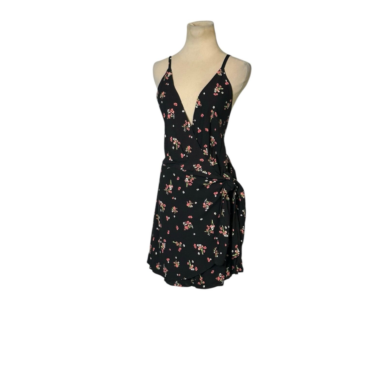Free People Free People Black Floral Wrap Skirt Front Romper size 0 Size 25" / US 0 / IT 36 - 10 Thumbnail