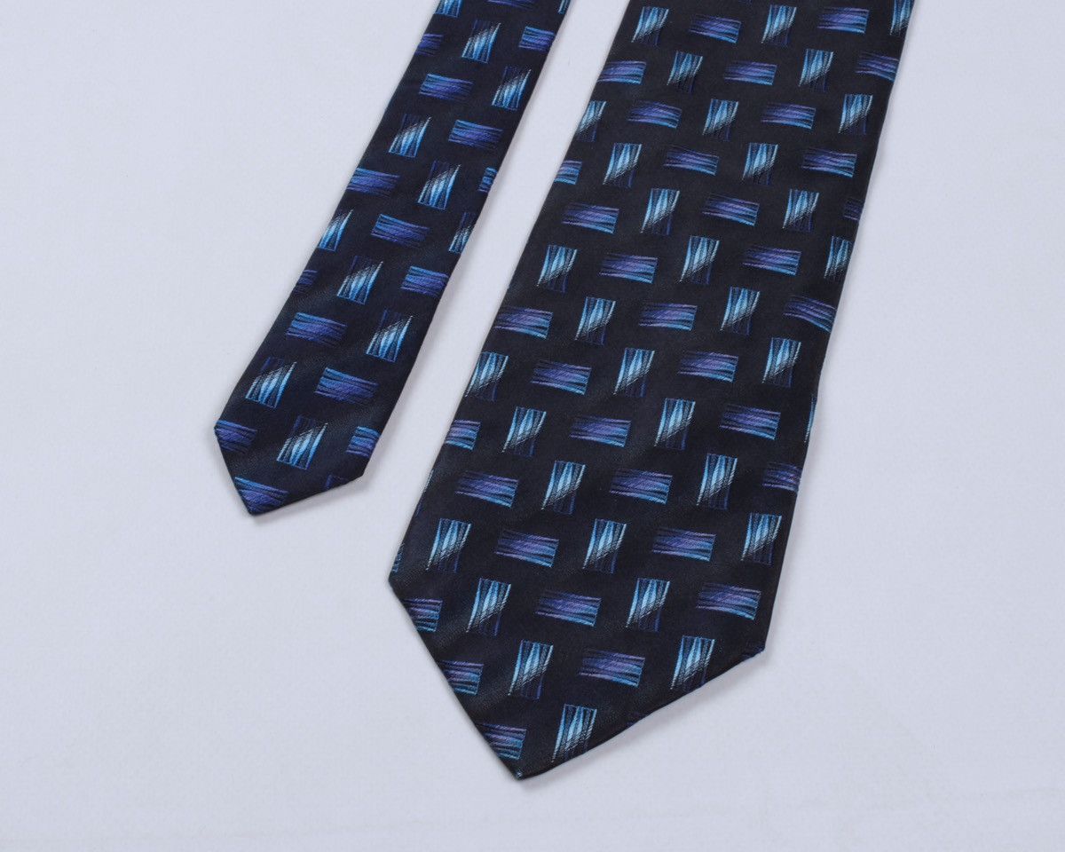 Designer × Missoni × Vintage MISSONI Cravatte Vintage Blue Geometric Silk Tie Size ONE SIZE - 5 Thumbnail