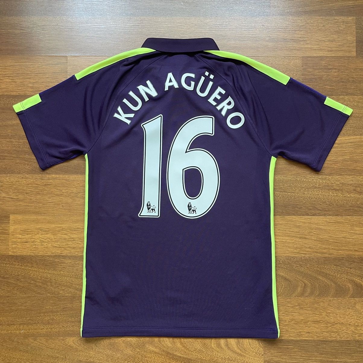 Nike × Vintage MANCHESTER CITY NIKE 2014/2015 SOCCER 3RD JERSEY #16 AGUERO Size US S / EU 44-46 / 1 - 1 Thumbnail