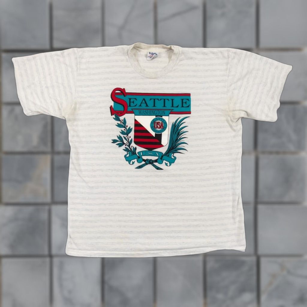 Vintage VINTAGE Seattle Washington T-Shirt Adult XL Gray Short Sleeve 90s Graphic Print Unisex Size US XL / EU 56 / 4 - 1 Thumbnail