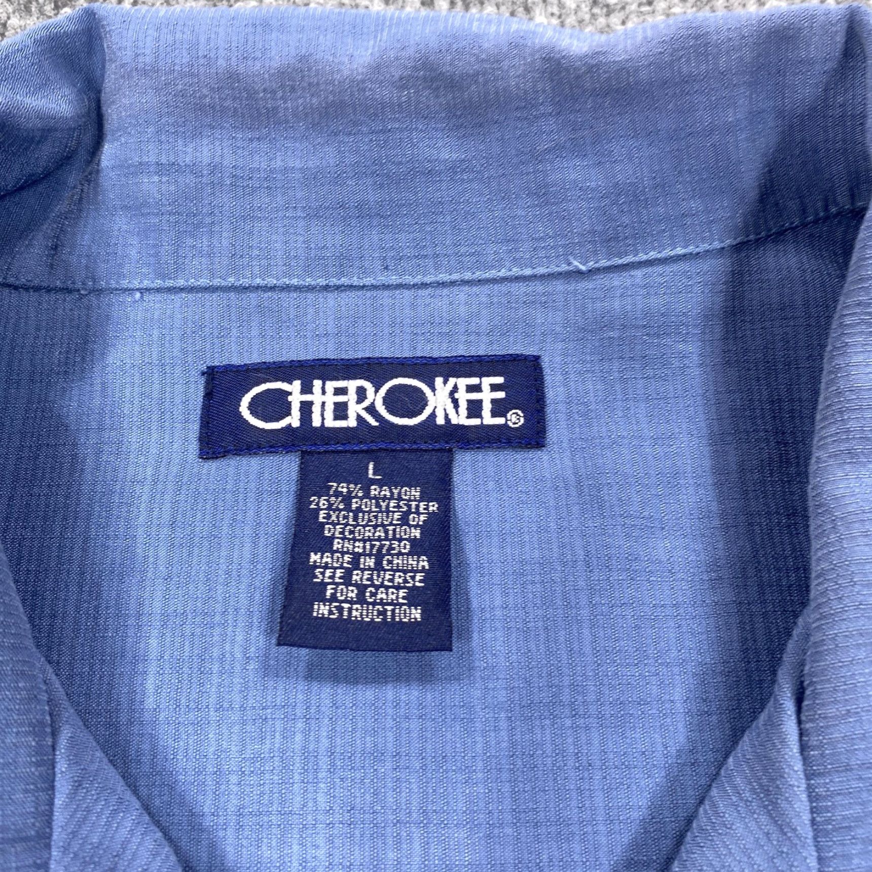 Cherokee Cherokee Shirt Mens L Blue Colorblock Short Sleeve Button Up Embroidered Size US L / EU 52-54 / 3 - 3 Thumbnail