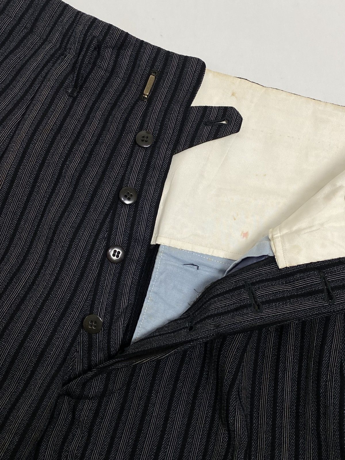 Japanese Brand 🇯🇵Vtg 1960s🇯🇵 Pleated Pants Shorts Pinstripe Heavyweight Wool Size US 30 / EU 46 - 9 Thumbnail
