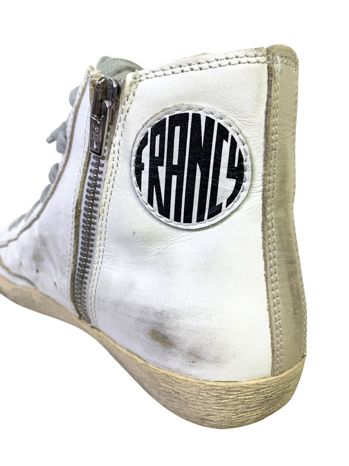 Golden Goose Golden Goose Francy Classic Hi Top White Distressed Leather Size US 5 / EU 37 - 5 Thumbnail
