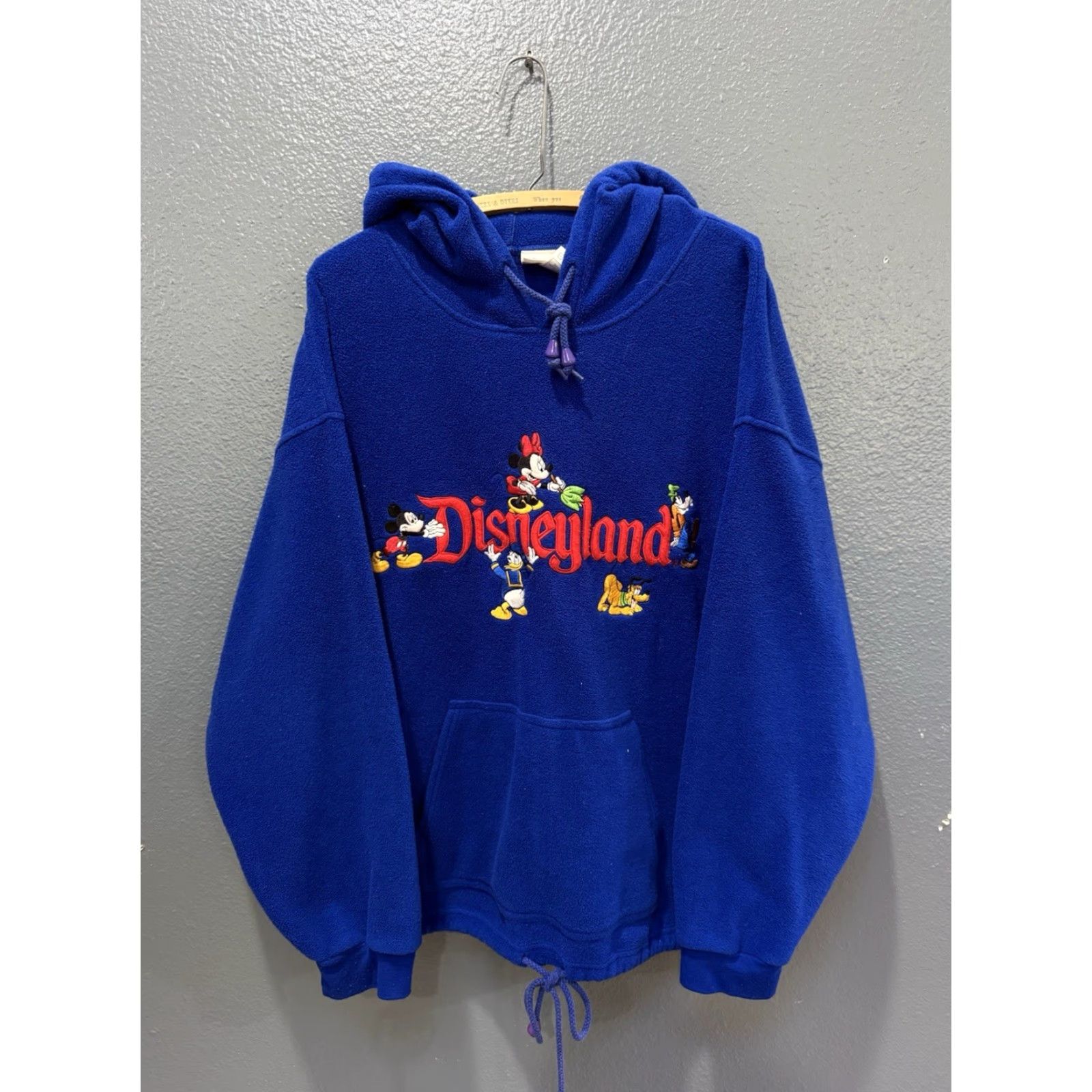 Disney VINTAGE Walt Disney Disneyland Blue Fleece Hoodie Men’s L 90s Pullover Size US L / EU 52-54 / 3 - 3 Thumbnail