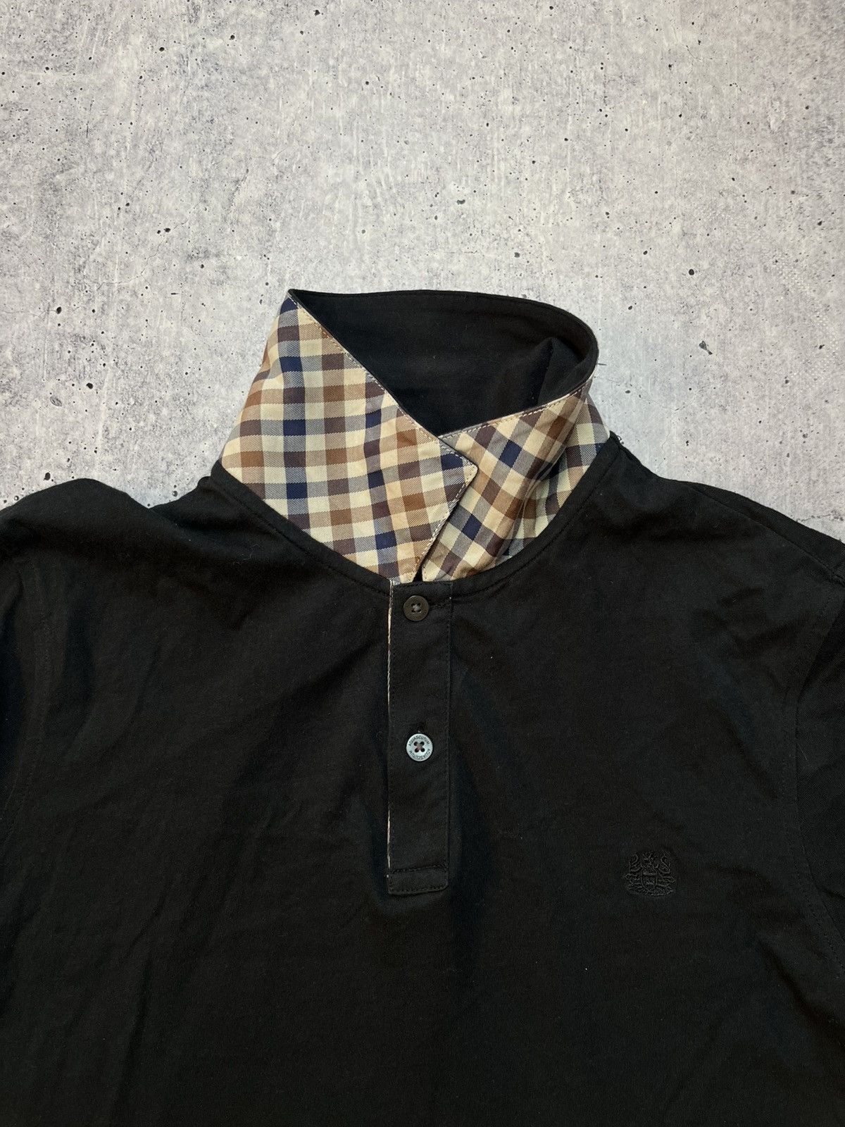 Aquascutum Aquascutum Black Polo Shirt Collared Classic Plaid Size S Size US S / EU 44-46 / 1 - 2 Thumbnail