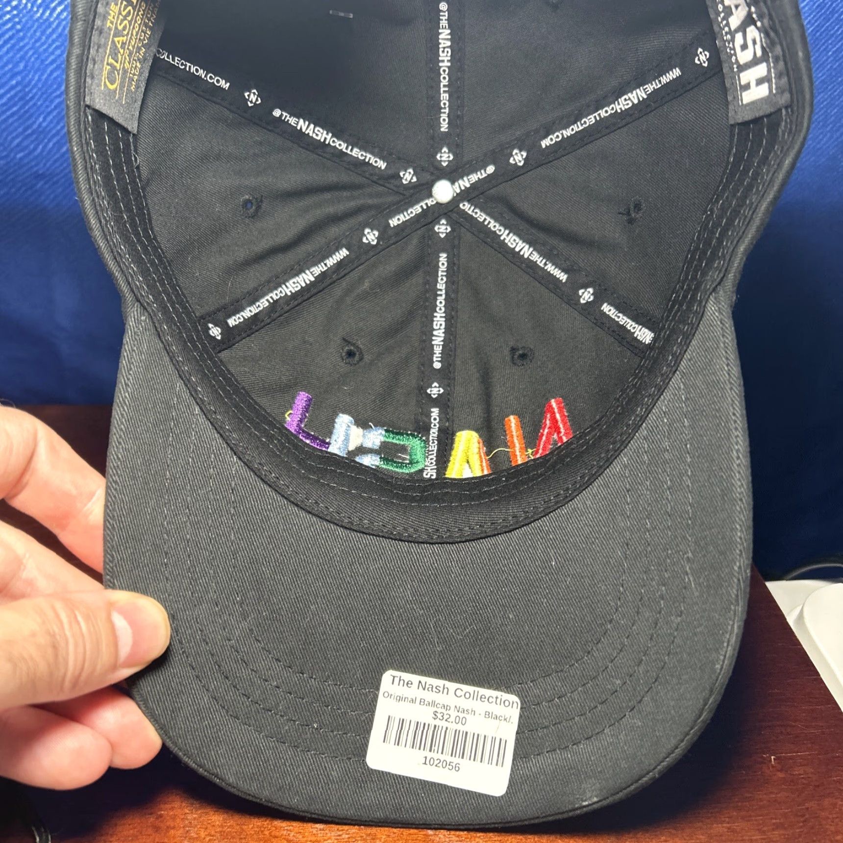 Rainbow The NASH Collection Hat Women One Size Black Rainbow Font Adjustable NWT Size ONE SIZE - 6 Thumbnail