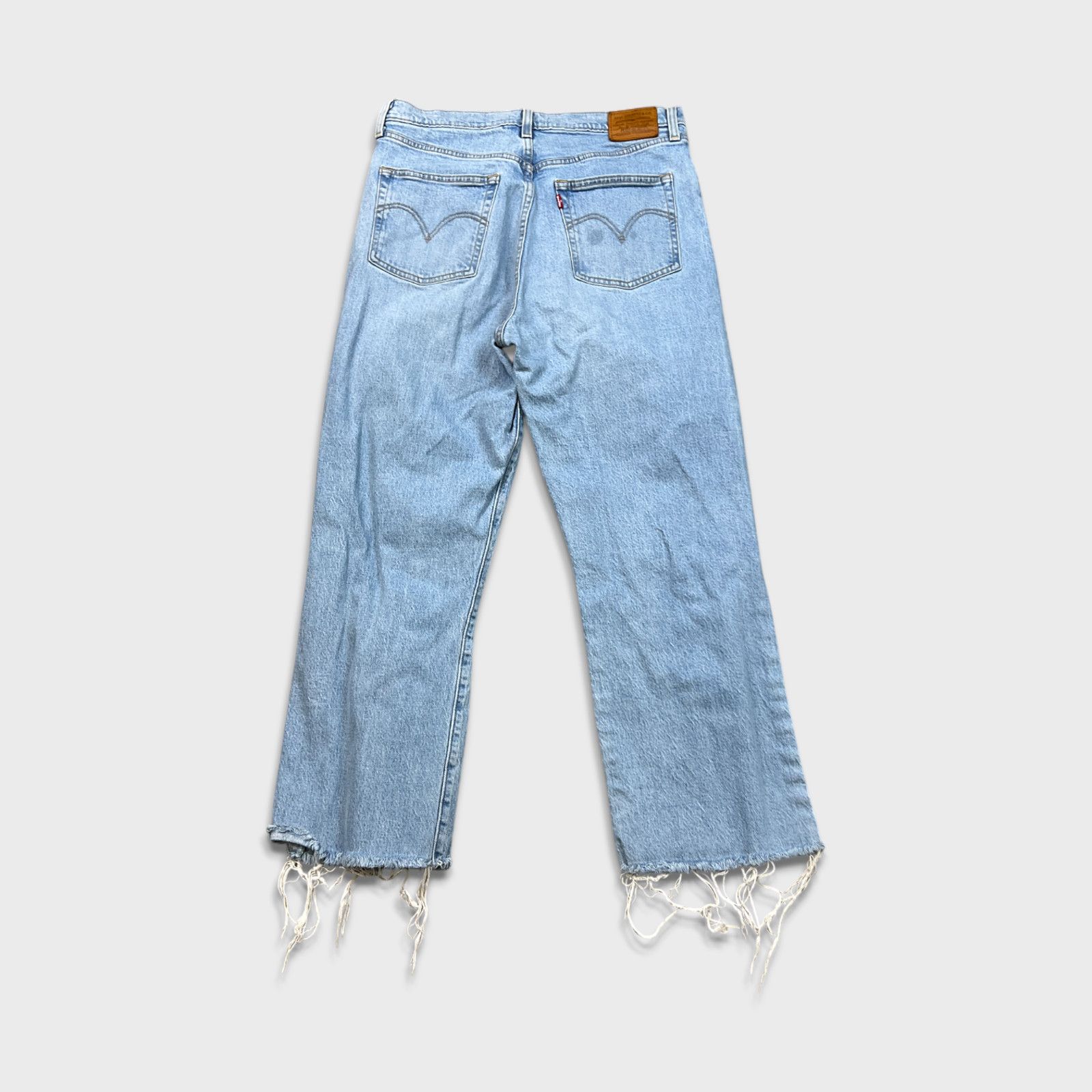 Levi's × Vintage Levi's Ribcage Straight Jeans High Rise Distressed Denim Size 31" - 6 Thumbnail