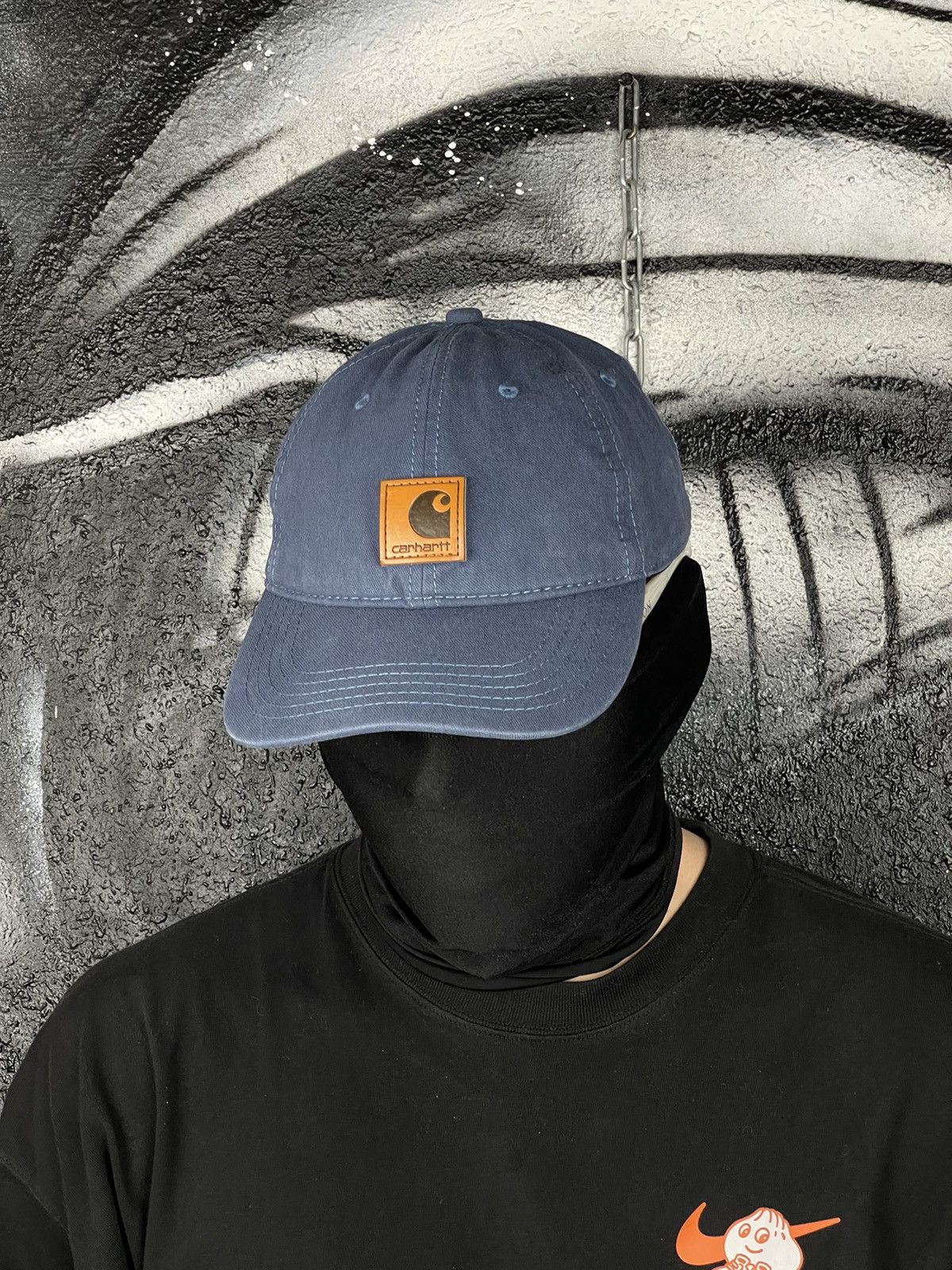 Carhartt Carhartt Leather Logo Blue Baseball Cap One Size Fits Size ONE SIZE - 2 Thumbnail