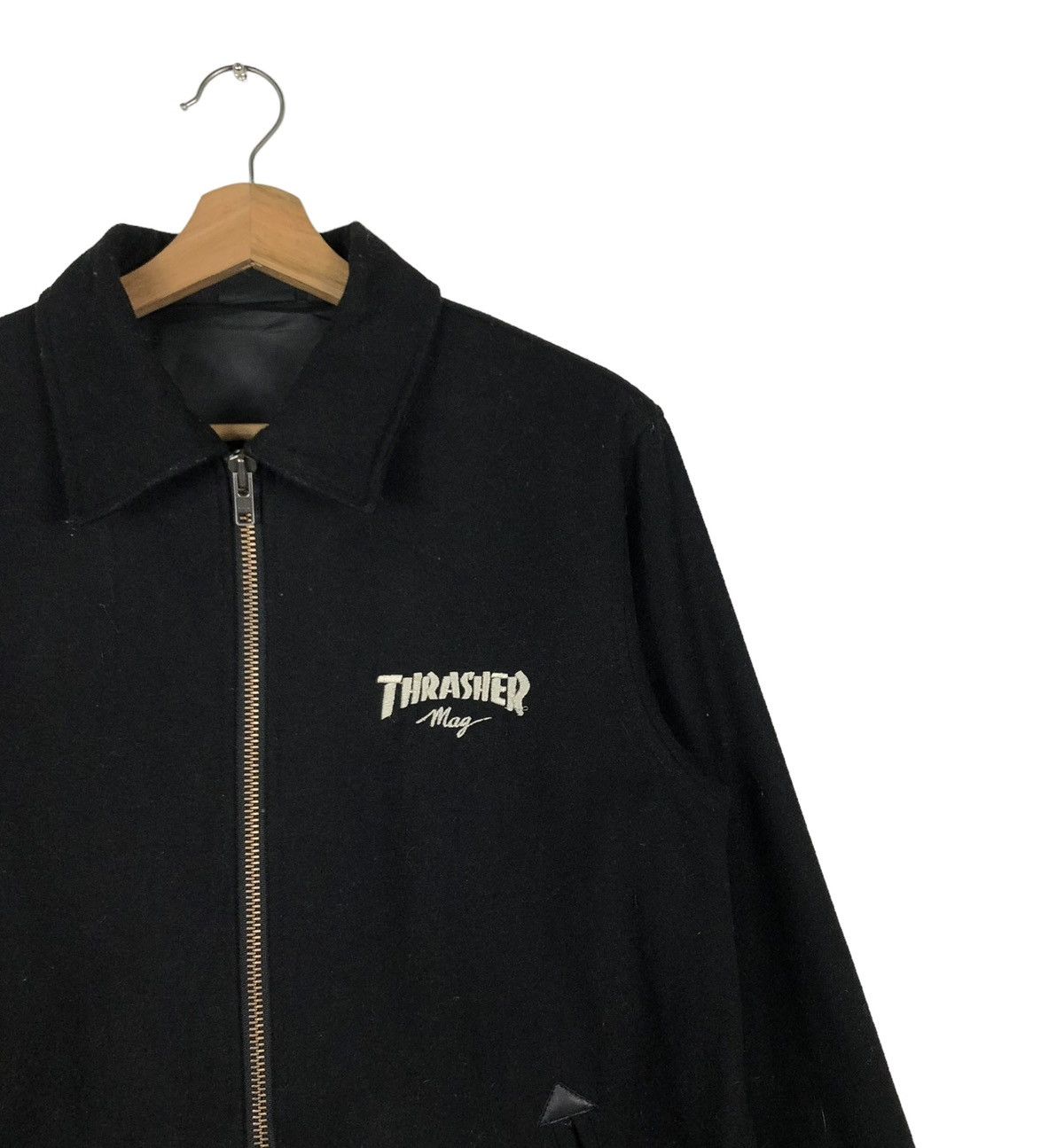 Japanese Brand 🔥VINTAGE BIKER JACKET SKATE THRASHER BIG LOGO PUNK DESIGN Size US M / EU 48-50 / 2 - 11 Thumbnail