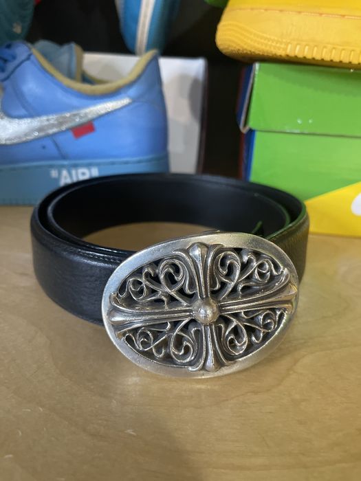 Chrome Hearts Sterling Silver Classic Oval Buckle & Belt | Grailed