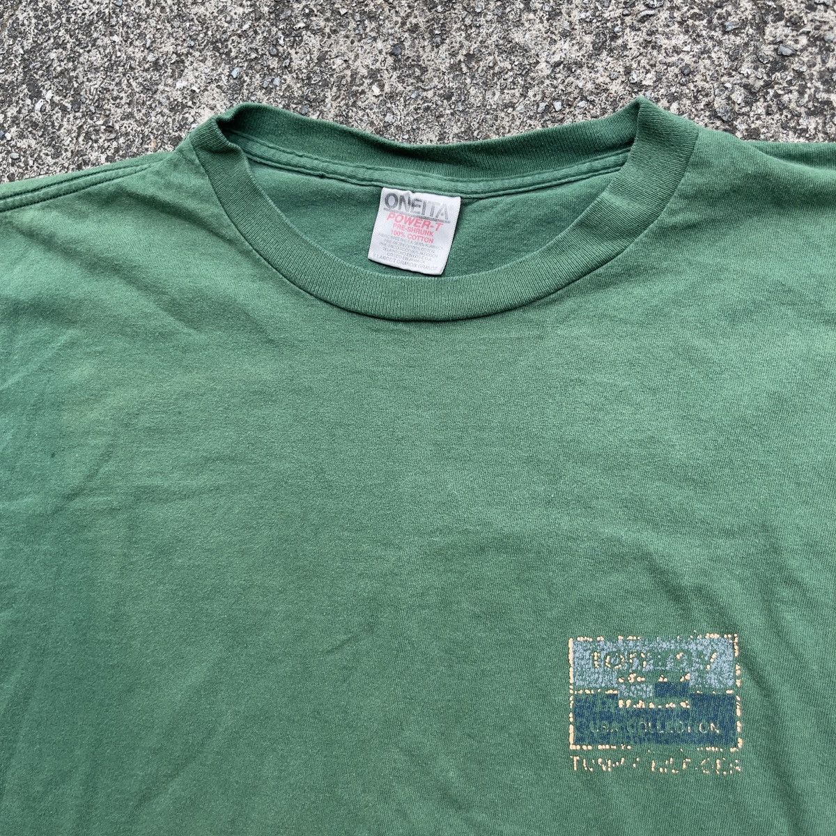 Vintage Vintage Thrashed Graphic ONIETA Single Stitch Shirt Size US XL / EU 56 / 4 - 2 Thumbnail