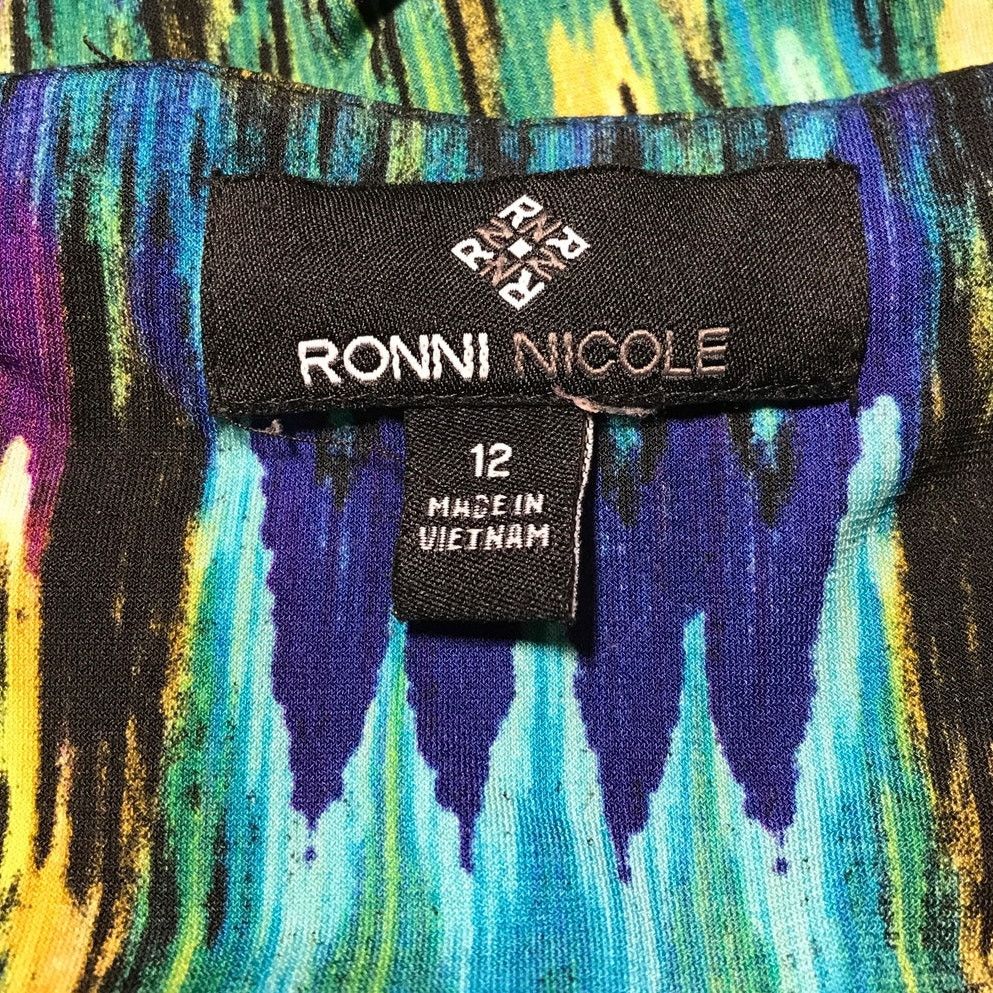 Other Ronni Nicole Geometric Scoop Sleeveless Shift Midi Dress 12 Size XL / US 12-14 / IT 48-50 - 3 Thumbnail