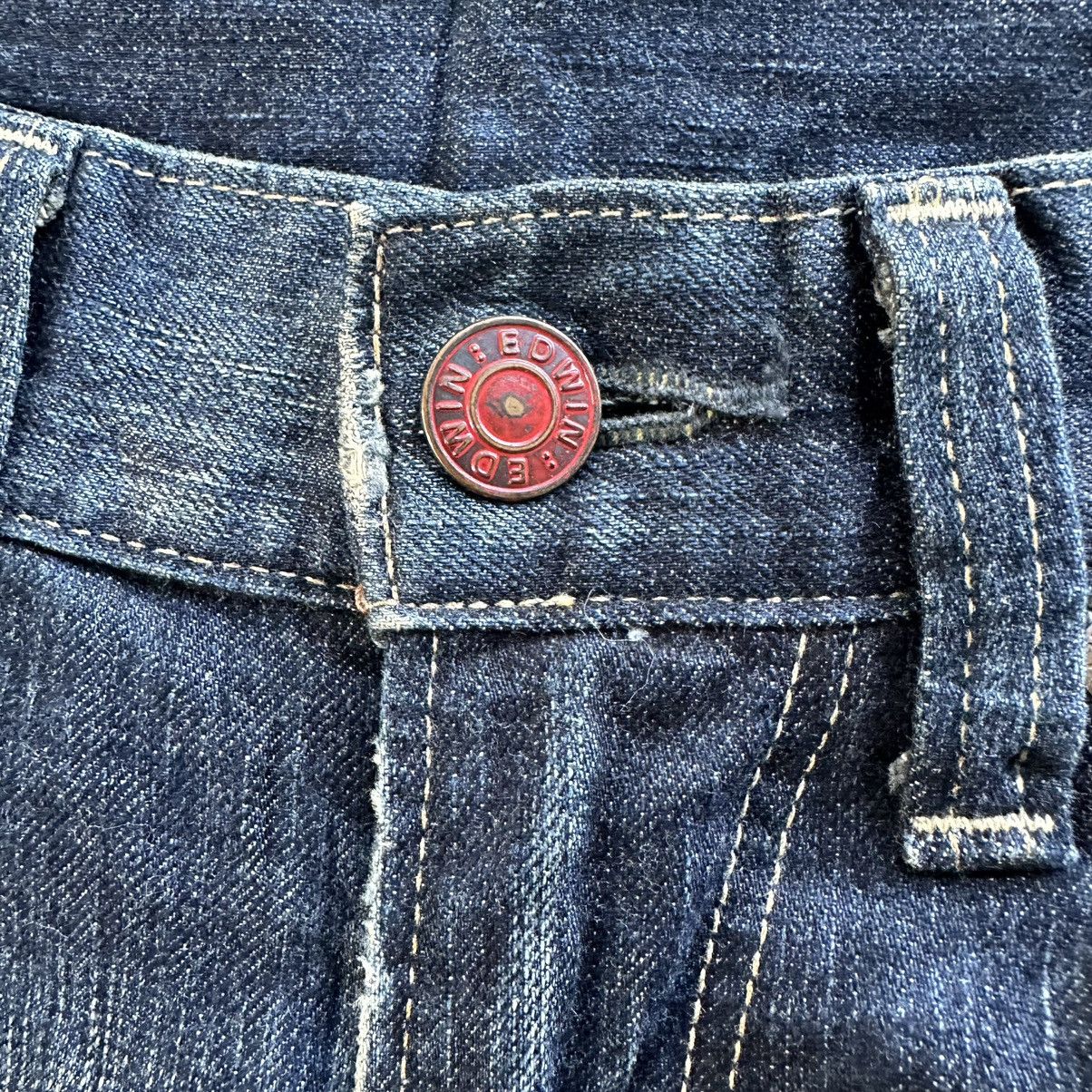 Japanese Brand Vintage Edwin Distressed Rusty Jean Flare Faded Denim Pant Size US 32 / EU 48 - 6 Thumbnail