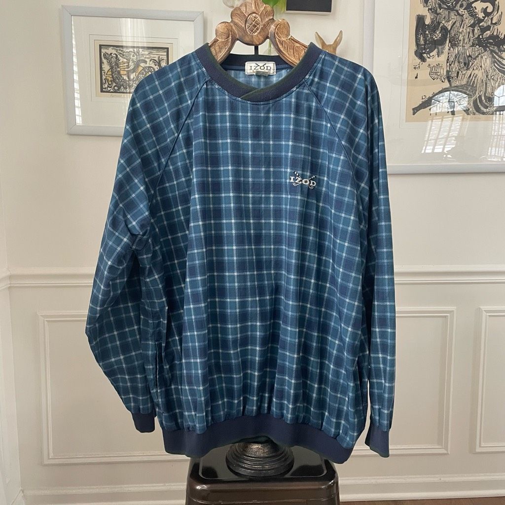 Izod Vintage 90s Izod Plaid Golf Pullover Soft Shell Windbreaker Size US XL / EU 56 / 4 - 1 Thumbnail