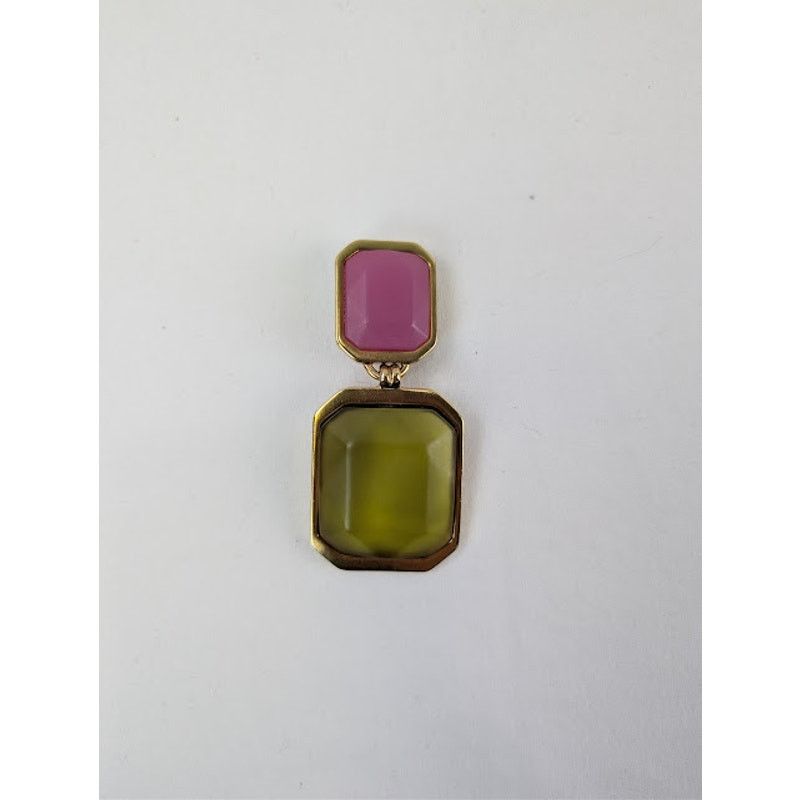Saint Laurent Paris o1rshd1 Size: OS / Octagon Earring in Metal and Resin Multi Size ONE SIZE - 2 Thumbnail