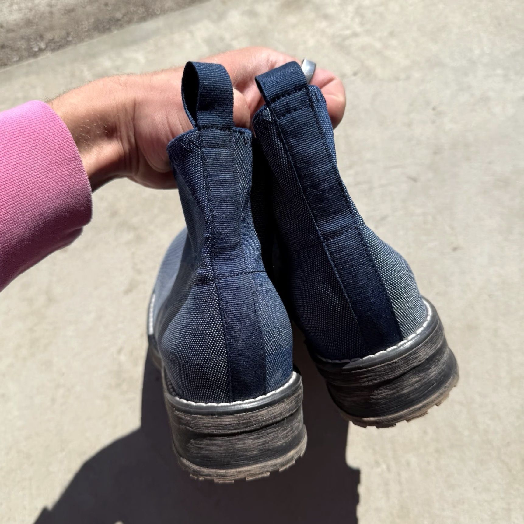 Vintage VINTAGE The Rambla Boot Boot Women Ankle Pull On Navy Blue 10 Stretch Cotton Blend Machine Washable Size US 10 / IT 40 - 7 Thumbnail