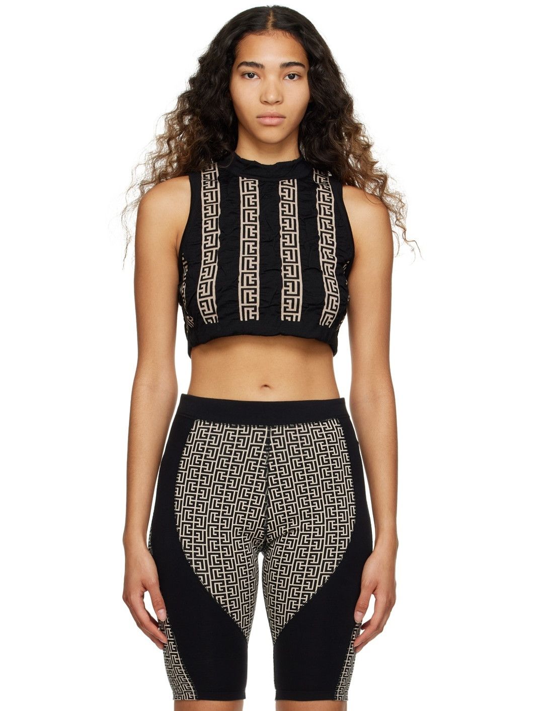 Balmain o1y0625 Tank Top in Black/Beige Size XS / US 0-2 / IT 36-38 - 1 Thumbnail