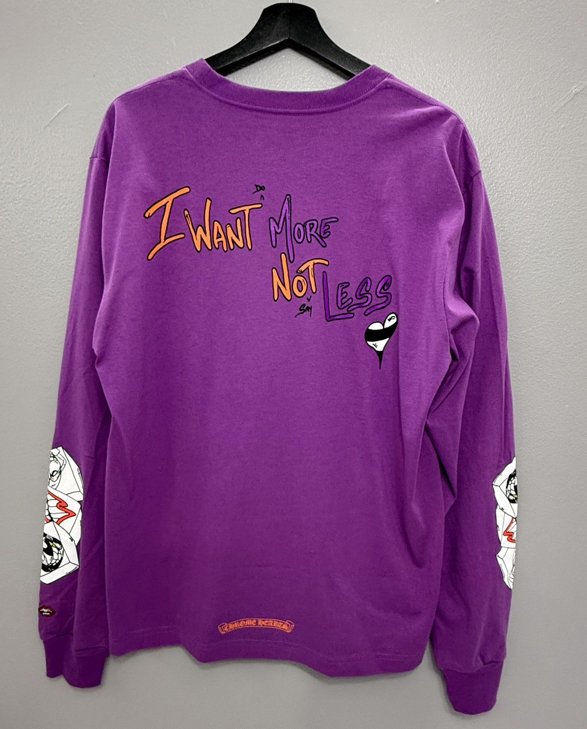 CHROME HEARTS × MATTY BOY◆I WANT MORE NOT LESS TEE PURPLE Matty Boy I Want More Not Less Tee 