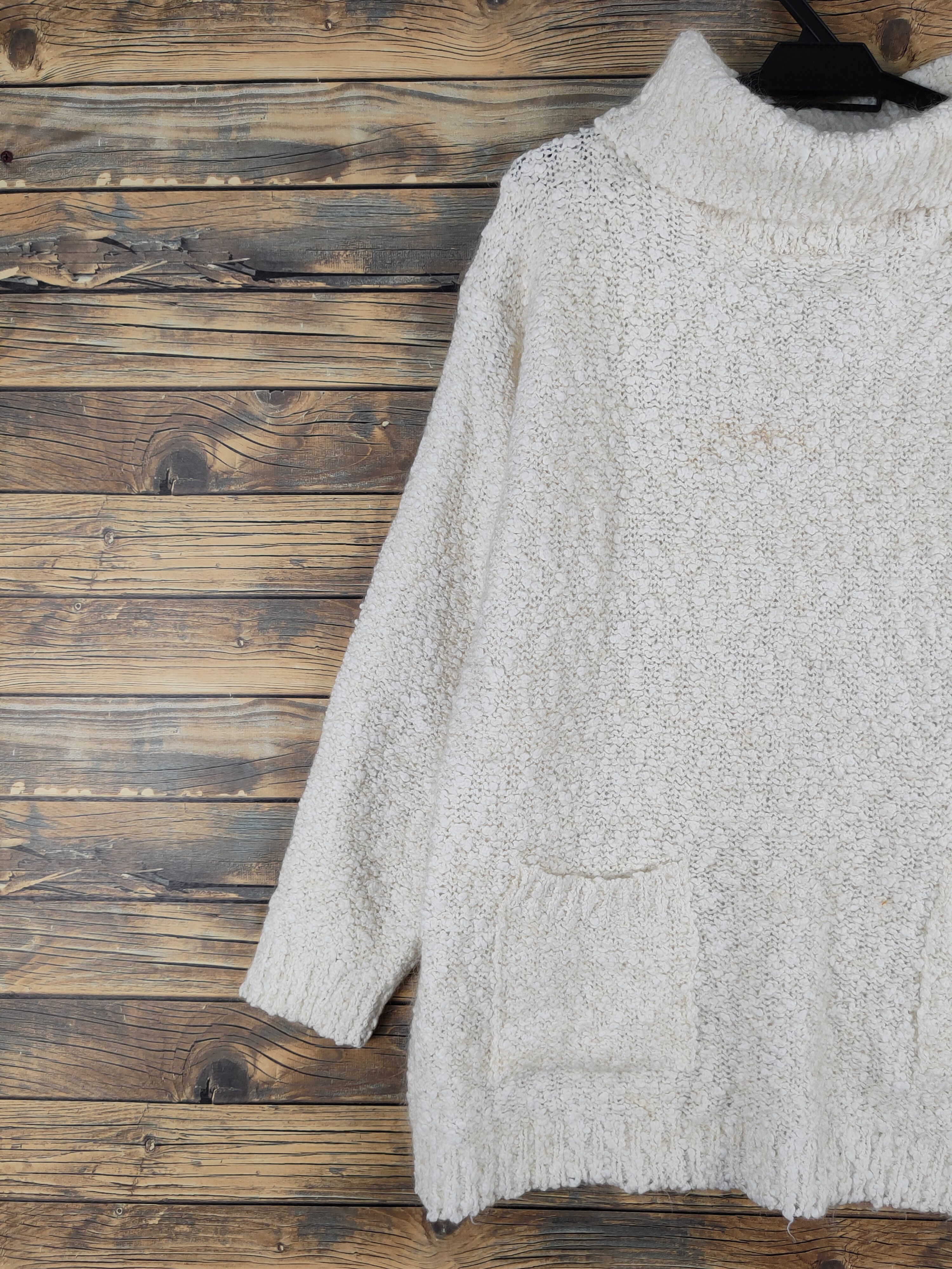 Aran Isles Knitwear × Japanese Brand × Vintage Bashecinq Ivory Knitwear Sweatshirts #W1346 Size L / US 10 / IT 46 - 3 Thumbnail