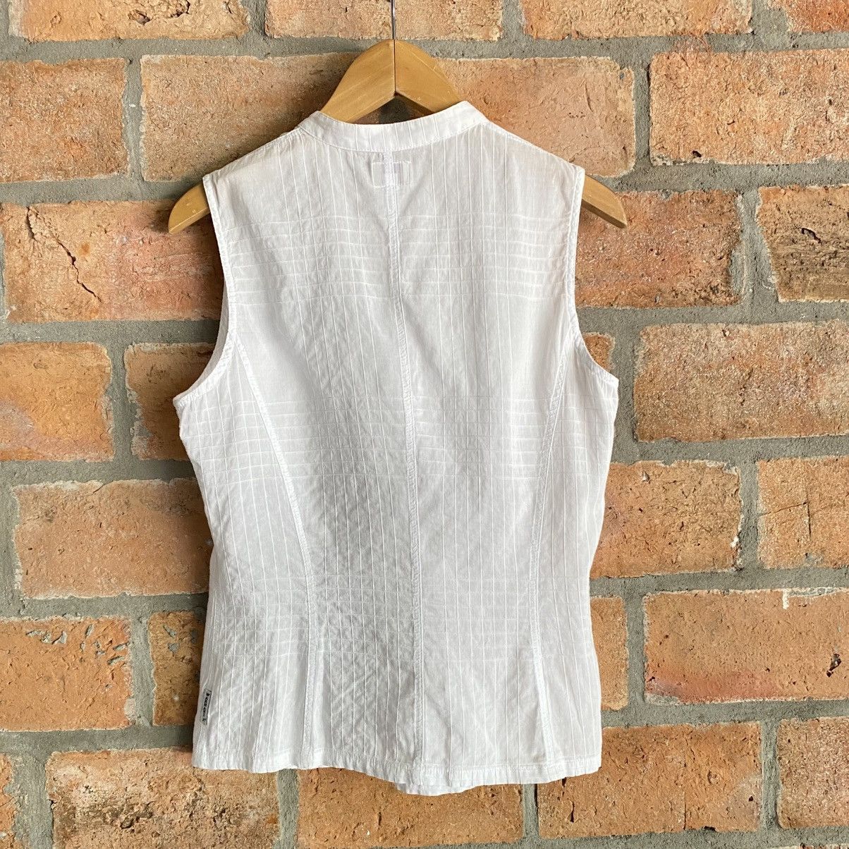 Armani ARMANI JEANS White Sleeveless Mandarin Collar Top Size S / US 4 / IT 40 - 20 Thumbnail