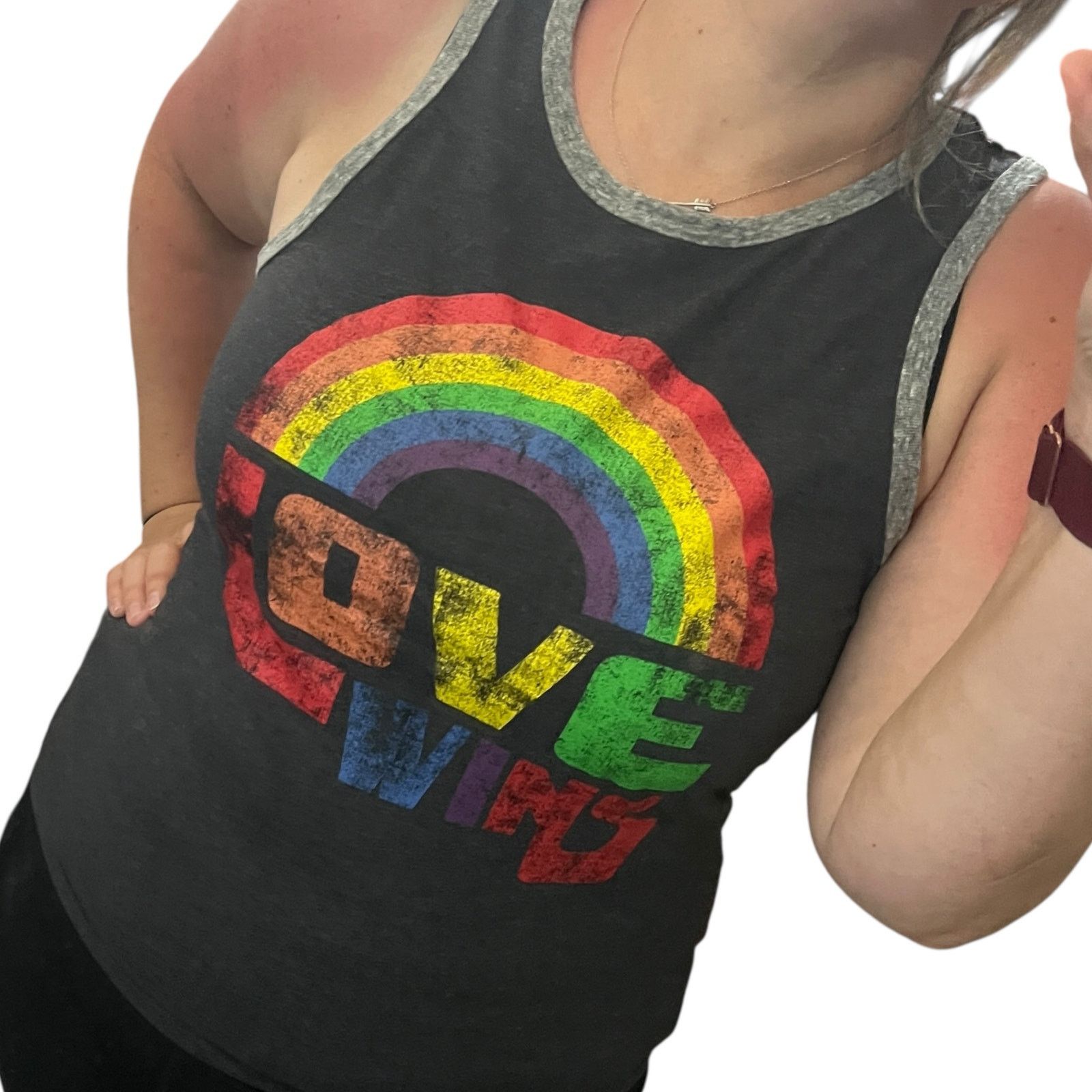 Other Love Wins Rainbow Pride Contrasting Trim Tank Top Size US XS / EU 42 / 0 - 2 Thumbnail