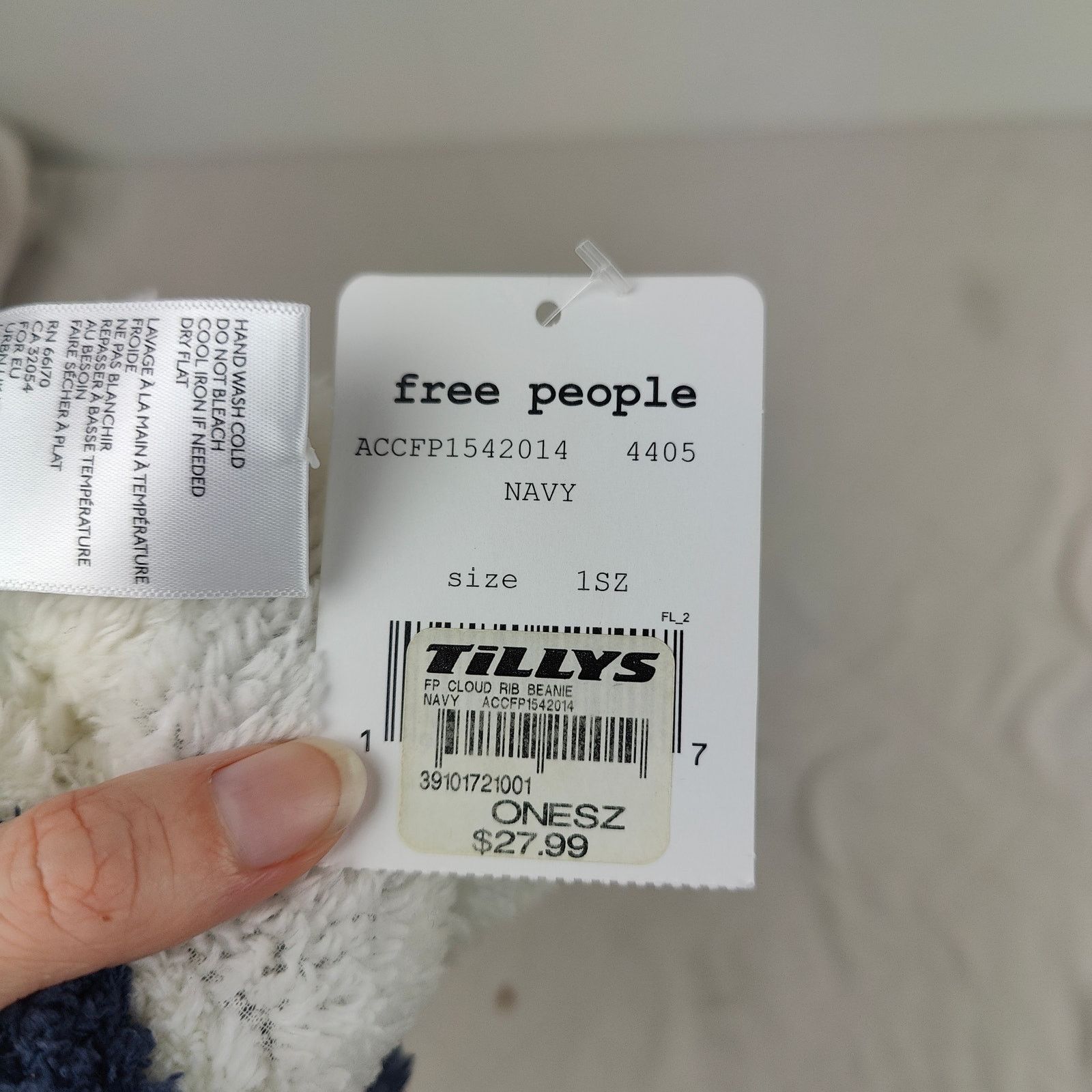 Free People Free People Cloud Rib Beanie Hat Womens One Size Navy Blue Size ONE SIZE - 4 Thumbnail