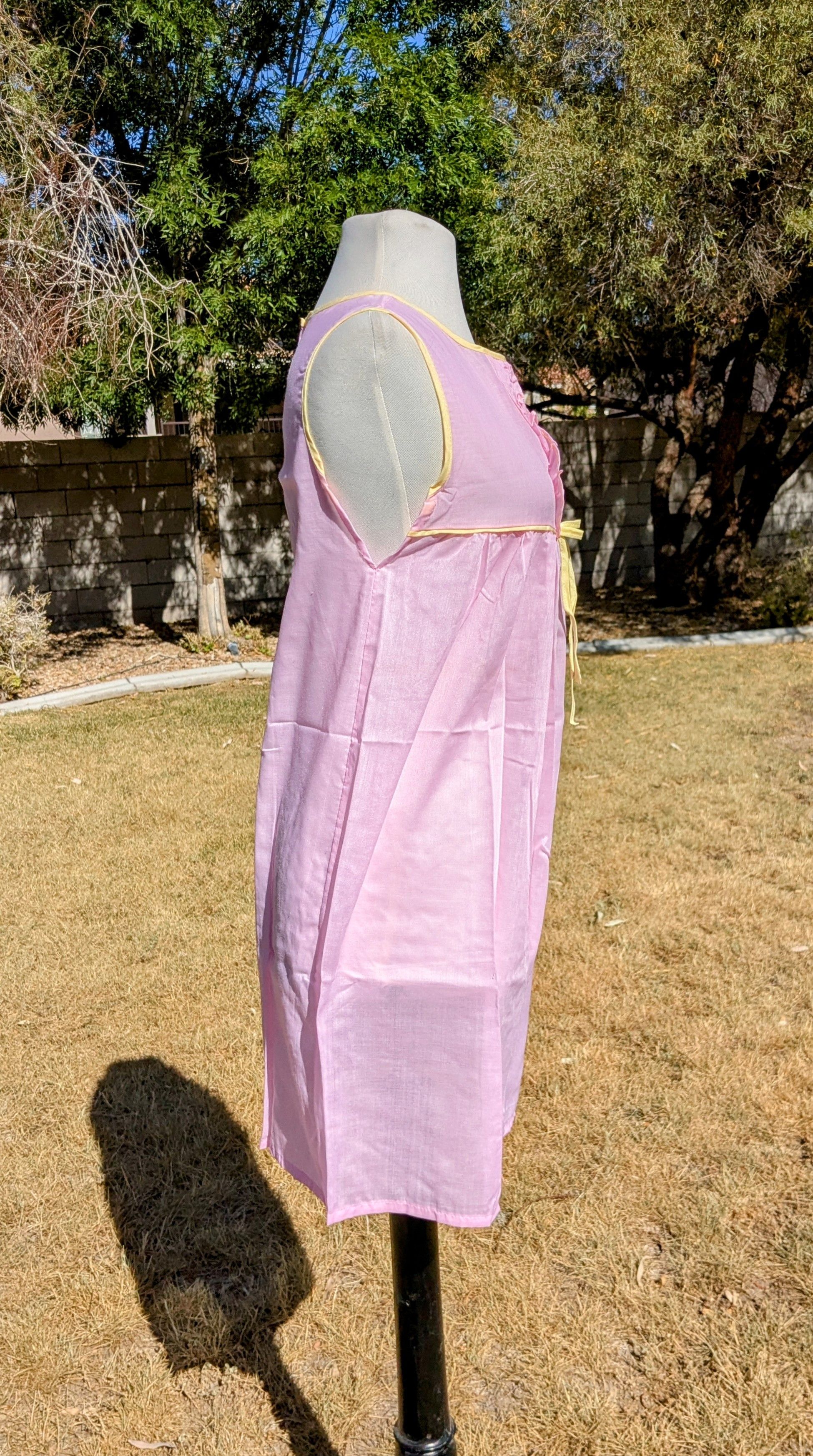 Designer VTG 1980's XS Petite Pink Nightgown Slip Pullover Nightie Size XS / US 0-2 / IT 36-38 - 3 Thumbnail