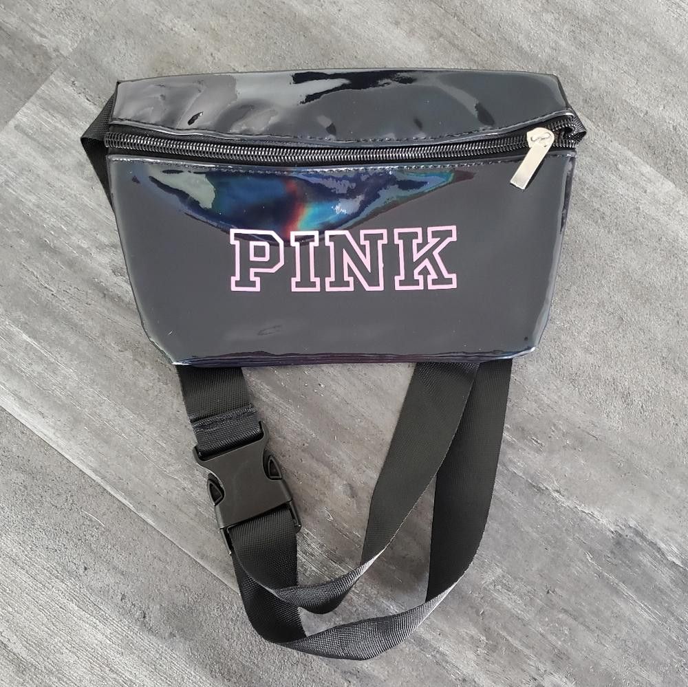 Designer Black Pink Victoria Secret Belt Bag Size ONE SIZE - 1 Thumbnail