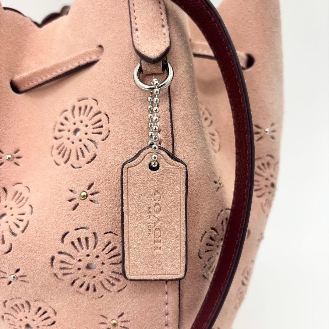 Coach Y2K Tea Rose Coach Suede Bucket Mini Bag Blush Size ONE SIZE - 18 Thumbnail