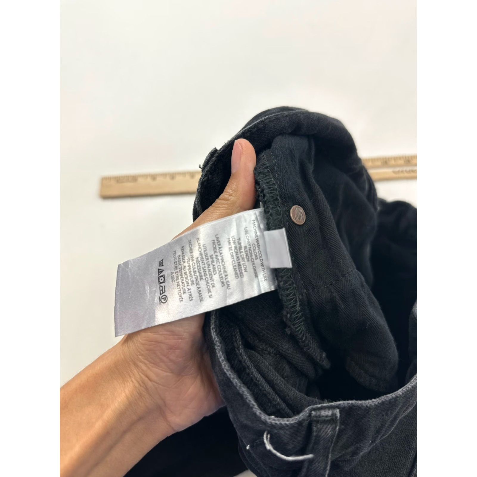 Vintage We The Free Free People Jeans Women’s 25 Black High Rise Distressed Bohemian Straight Mens? Size 42" / US 20 - 6 Thumbnail