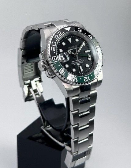 Japanese Brand Seiko Mod GMT-Master 2 Sprite Green Oyster Steel Watch NH34 Size ONE SIZE - 4 Thumbnail