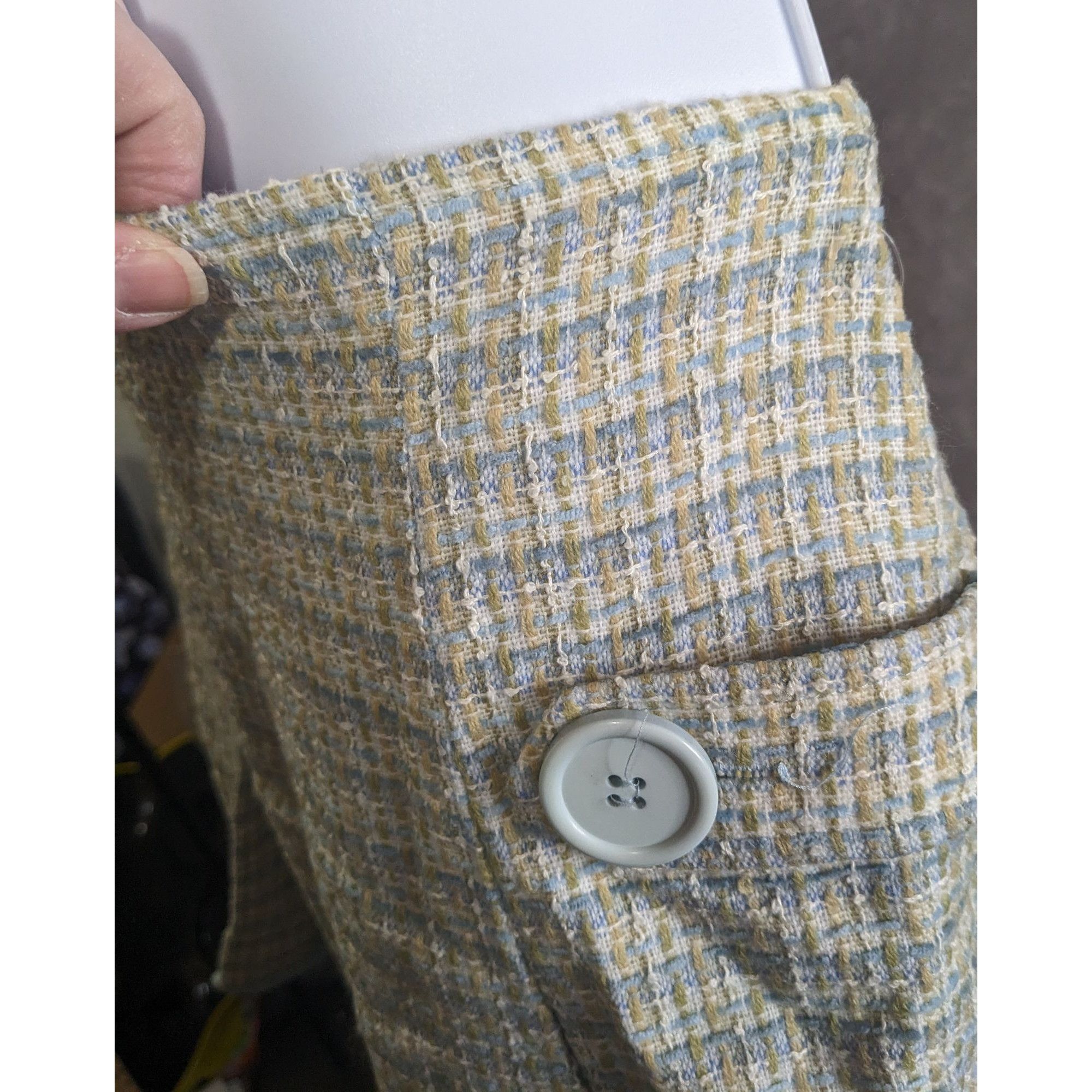 Lord & Taylor Preppy Identity By Lord & Taylor Womens Tweed Skirt Yellow & Size 34" / US 12 / IT 48 - 7 Thumbnail