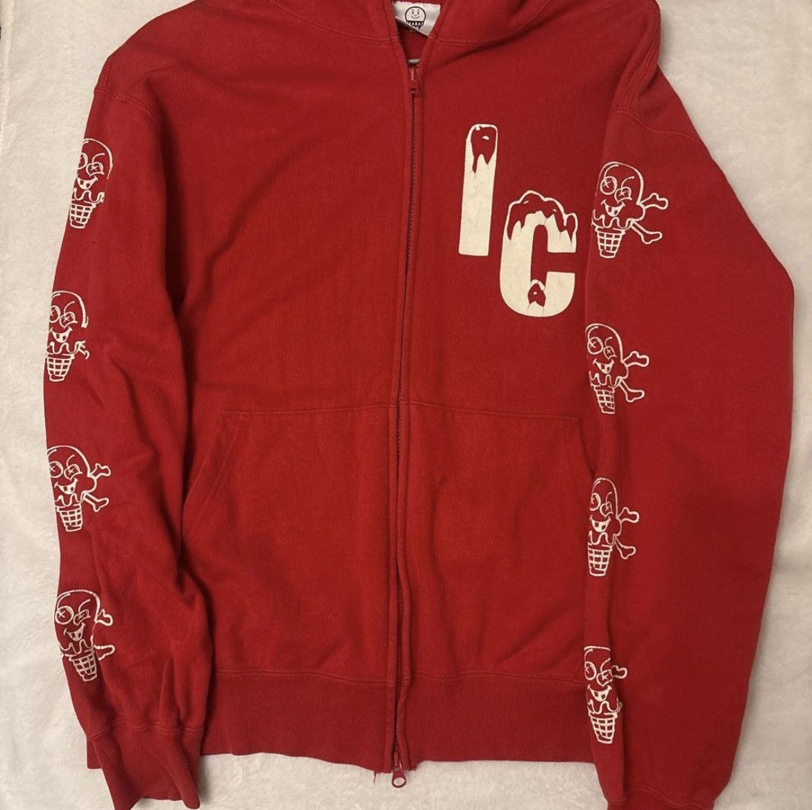 Icecream RARE OG 2008 BBC/ICE CREAM RED CONES & BONES FULLZIP HOODIE Size US L / EU 52-54 / 3 - 1 Thumbnail