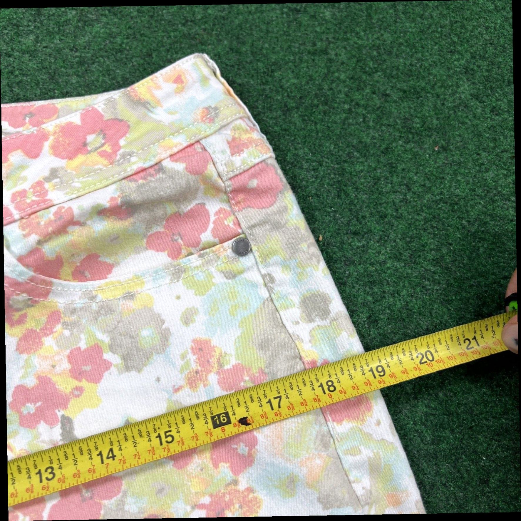 Vintage Elle Jeans Womens Size 14 Flower Pants Pockets Straight Casual 33x29 Ladies Size 36" / US 14 / IT 50 - 7 Thumbnail