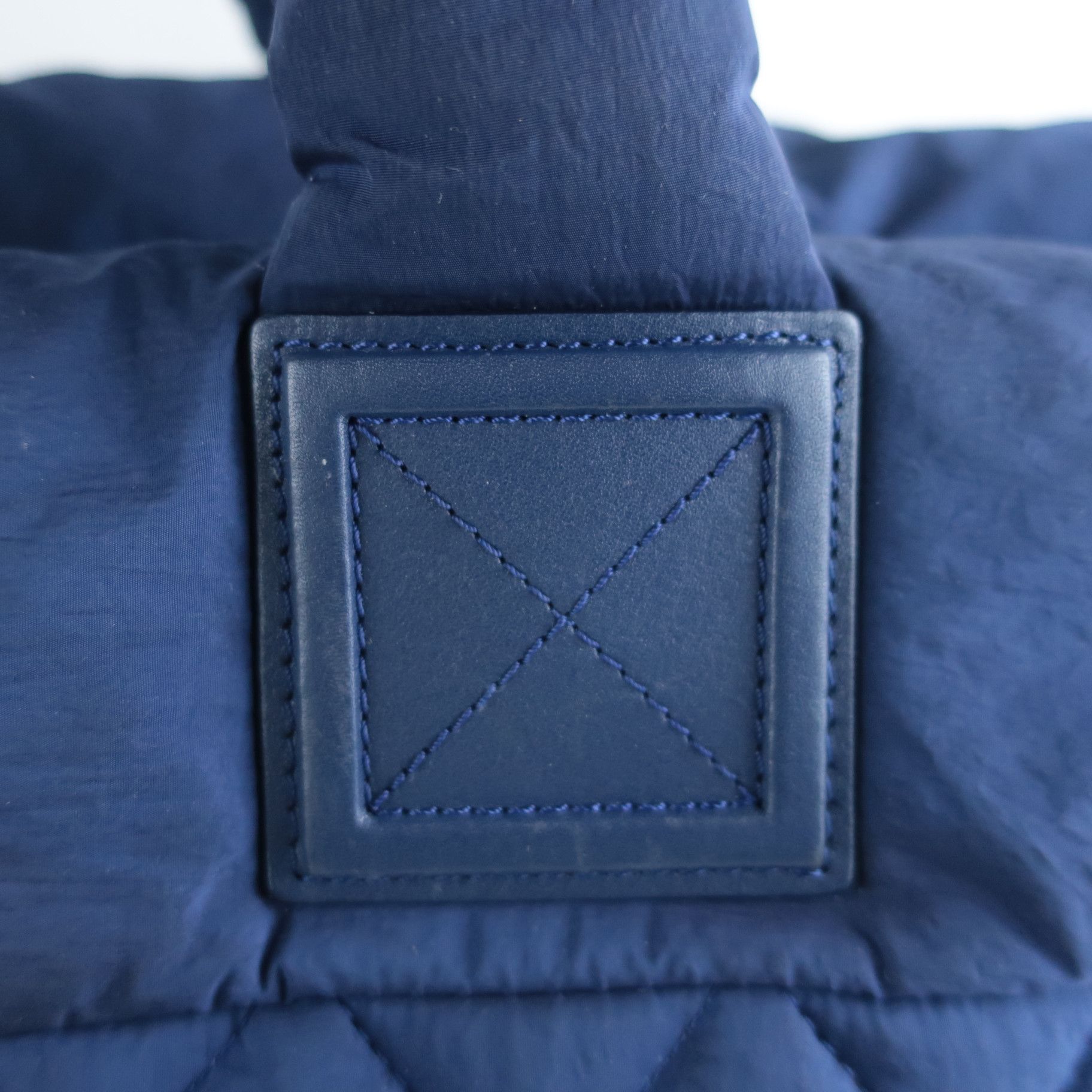 Chanel Blue Khaki Nylon Reversible Cocoon Tote