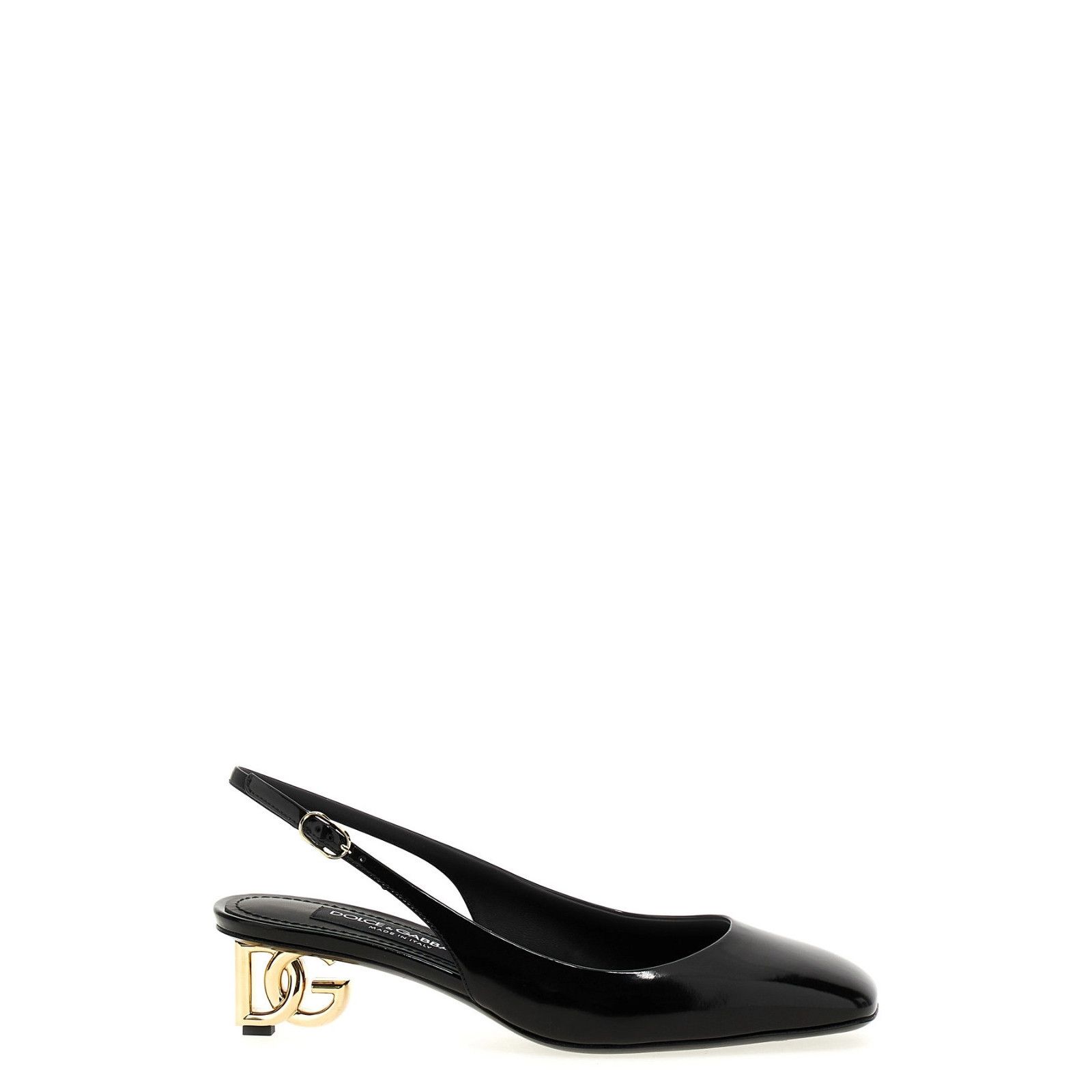 DOLCE&GABBANA Jackie New Black Leather 40mm Slingback Pumps