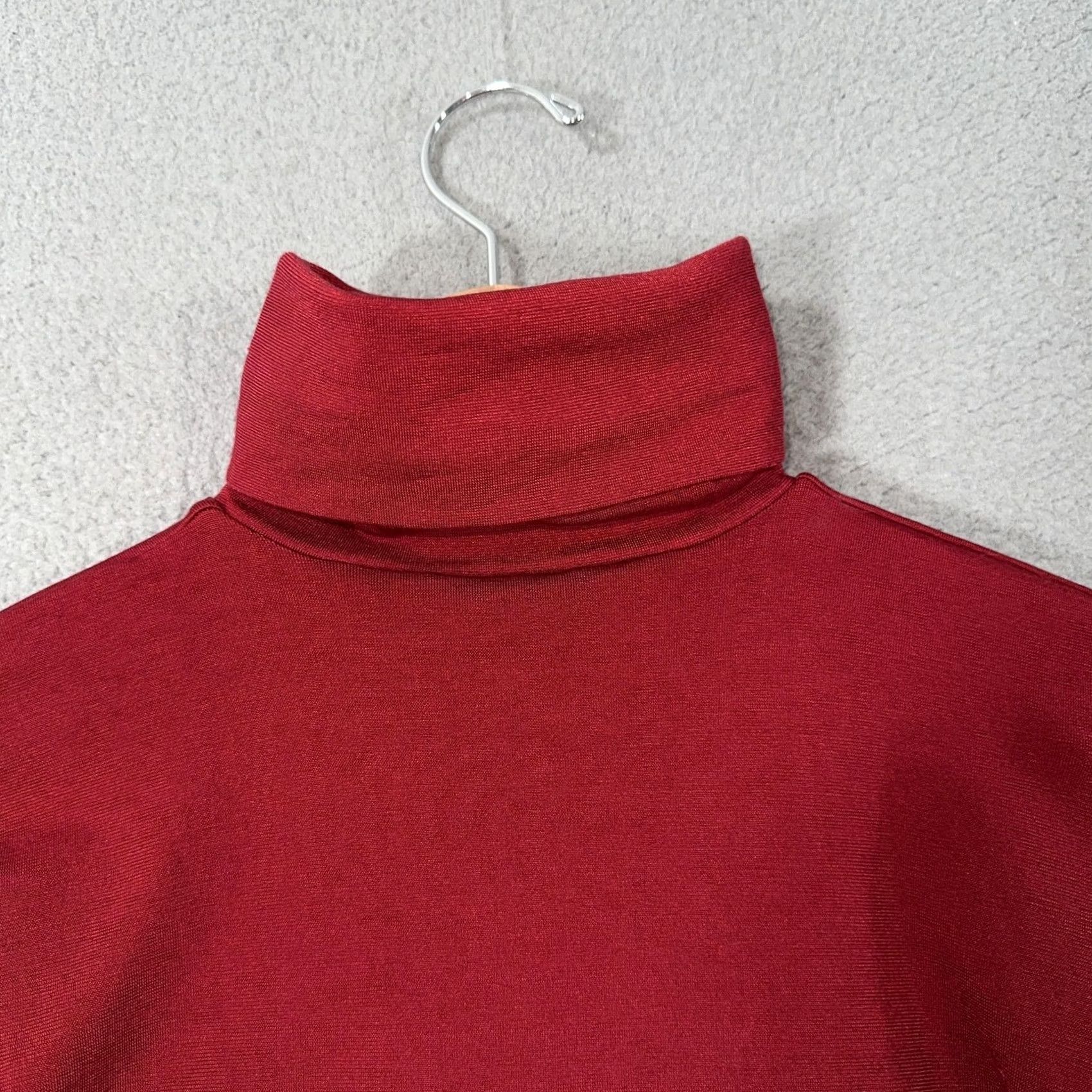 Wolford Wolford Turtleneck Top Womens Large Red Slim Jersey Shirt Size L / US 10 / IT 46 - 5 Thumbnail