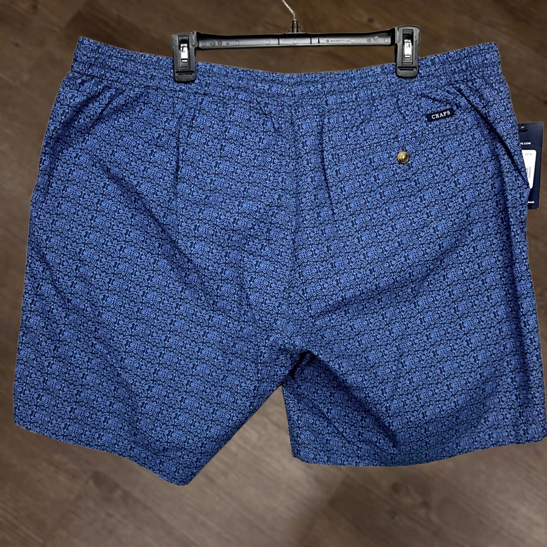 Chaps Chaps Mens Pull On Shorts 2XL Navy Blue Geometric Casual Pockets NEW Size US 39 - 1 Thumbnail