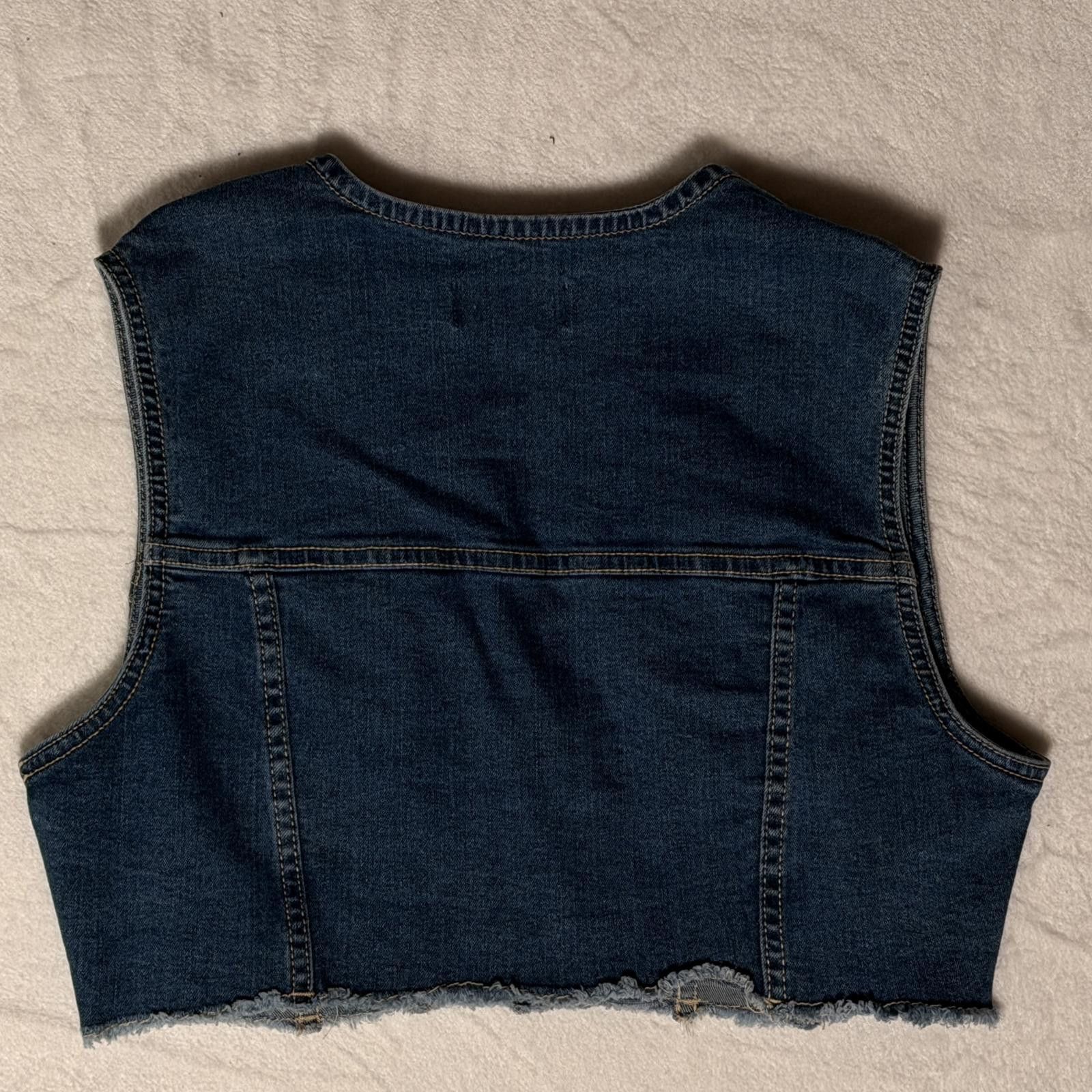 Other Love Tree Denim Cropped Vest Size M / US 6-8 / IT 42-44 - 2 Thumbnail