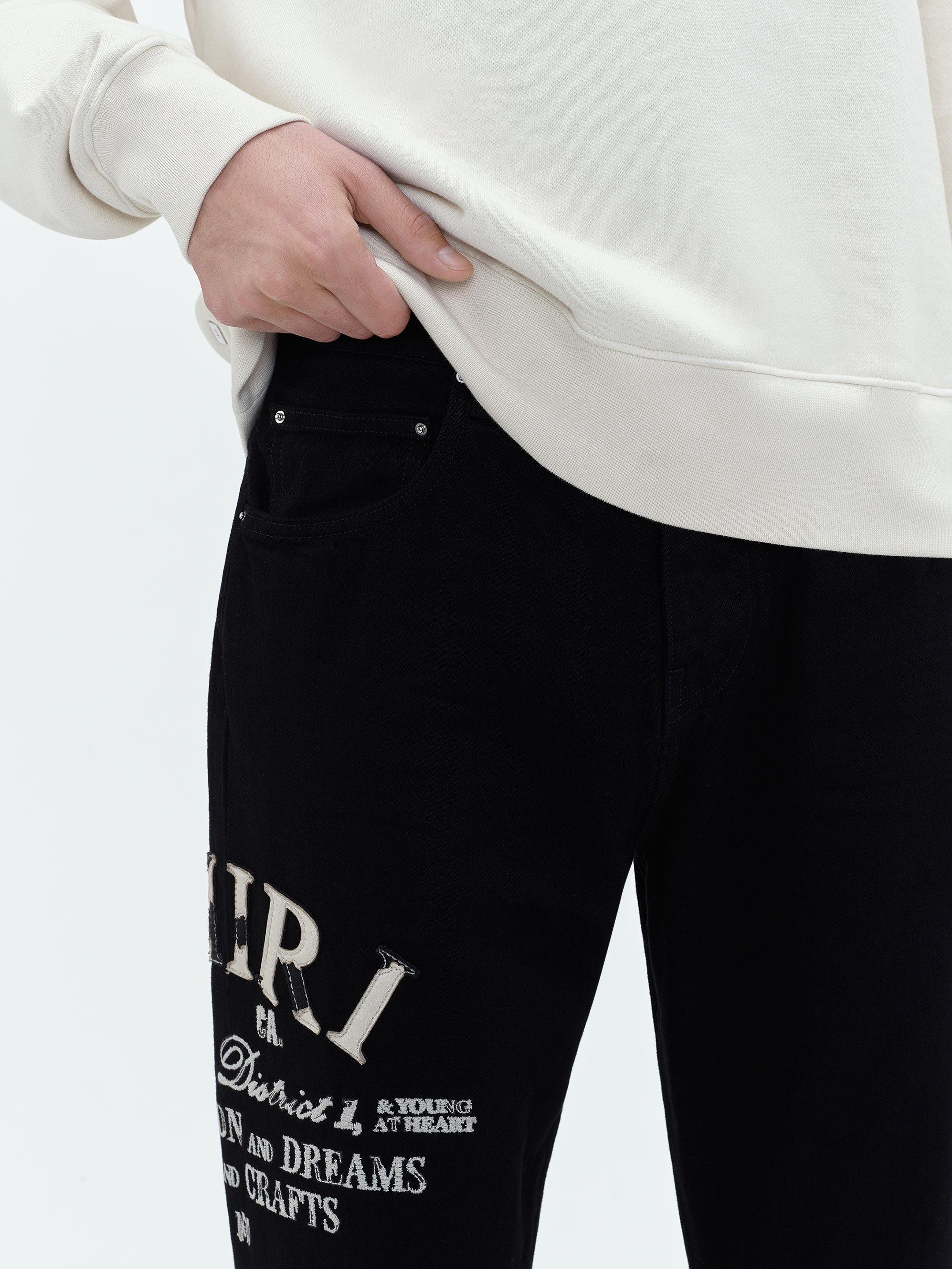 Amiri o1y0525 Logo Denim Pant in Black Size US 34 / EU 50 - 4 Thumbnail